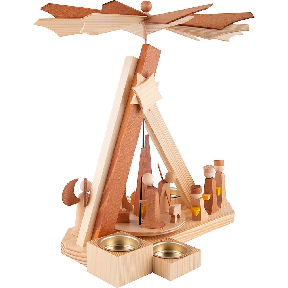 ULMIK Weihnachtspyramide 1-stöckige Pyramide Weihnachtsgeschichte - natur (30cm) von ULMIK