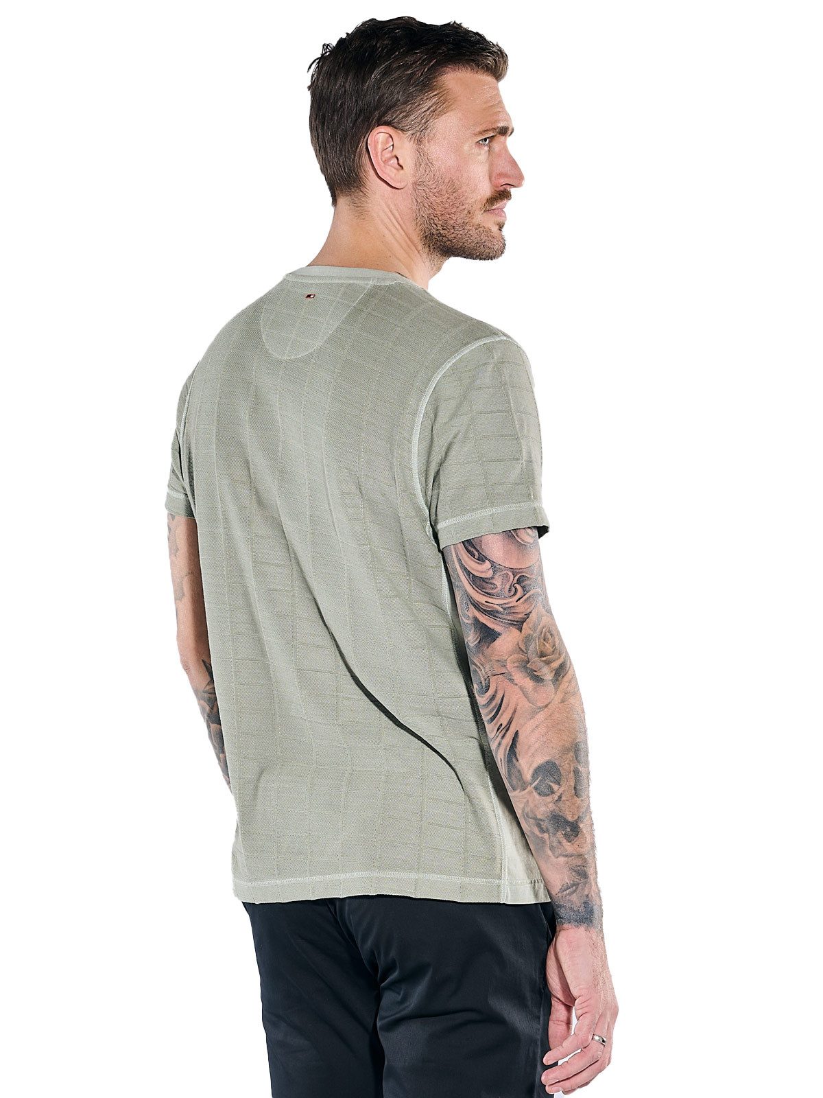 emilio adani T-Shirt Herren T-Shirt strukturiert, Oliv