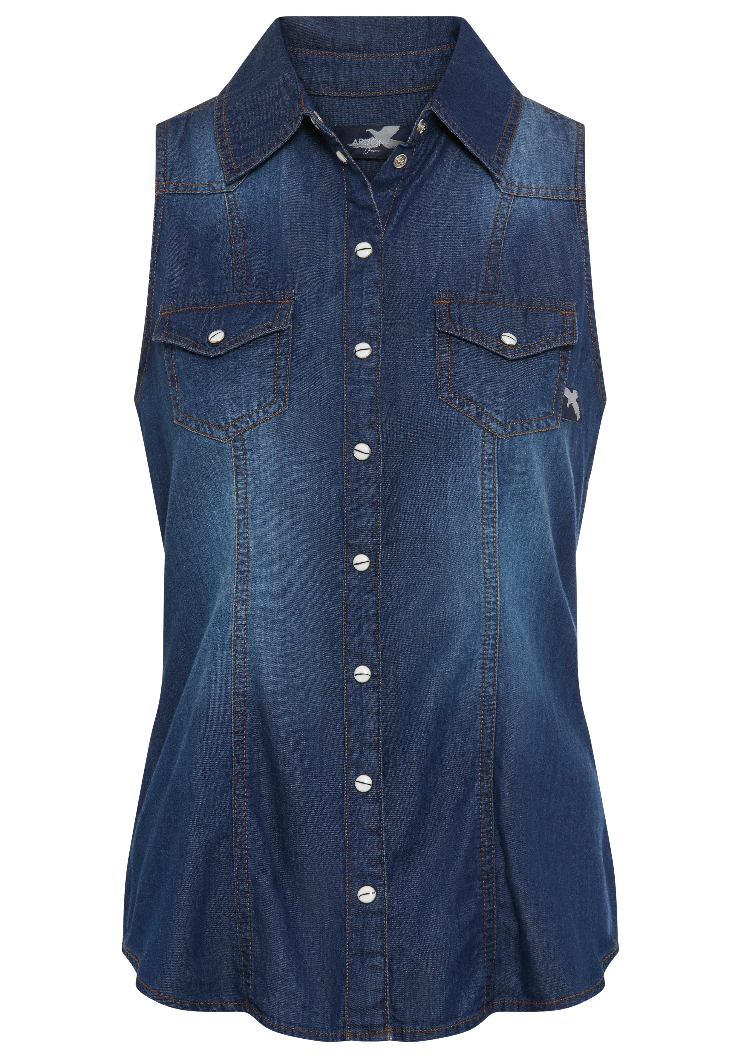 Arizona Jeansbluse mit Knöpfen in Perlmuttoptik – Bild 5 von 5