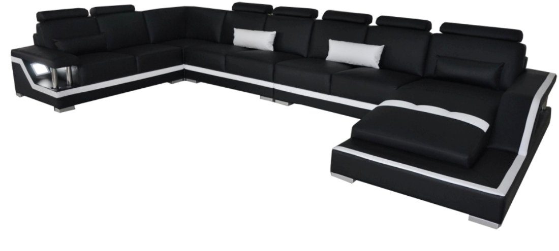 JVmoebel Ecksofa, Ledersofa Wohnlandschaft Eck Design Modern Sofa U-Form +Chaise