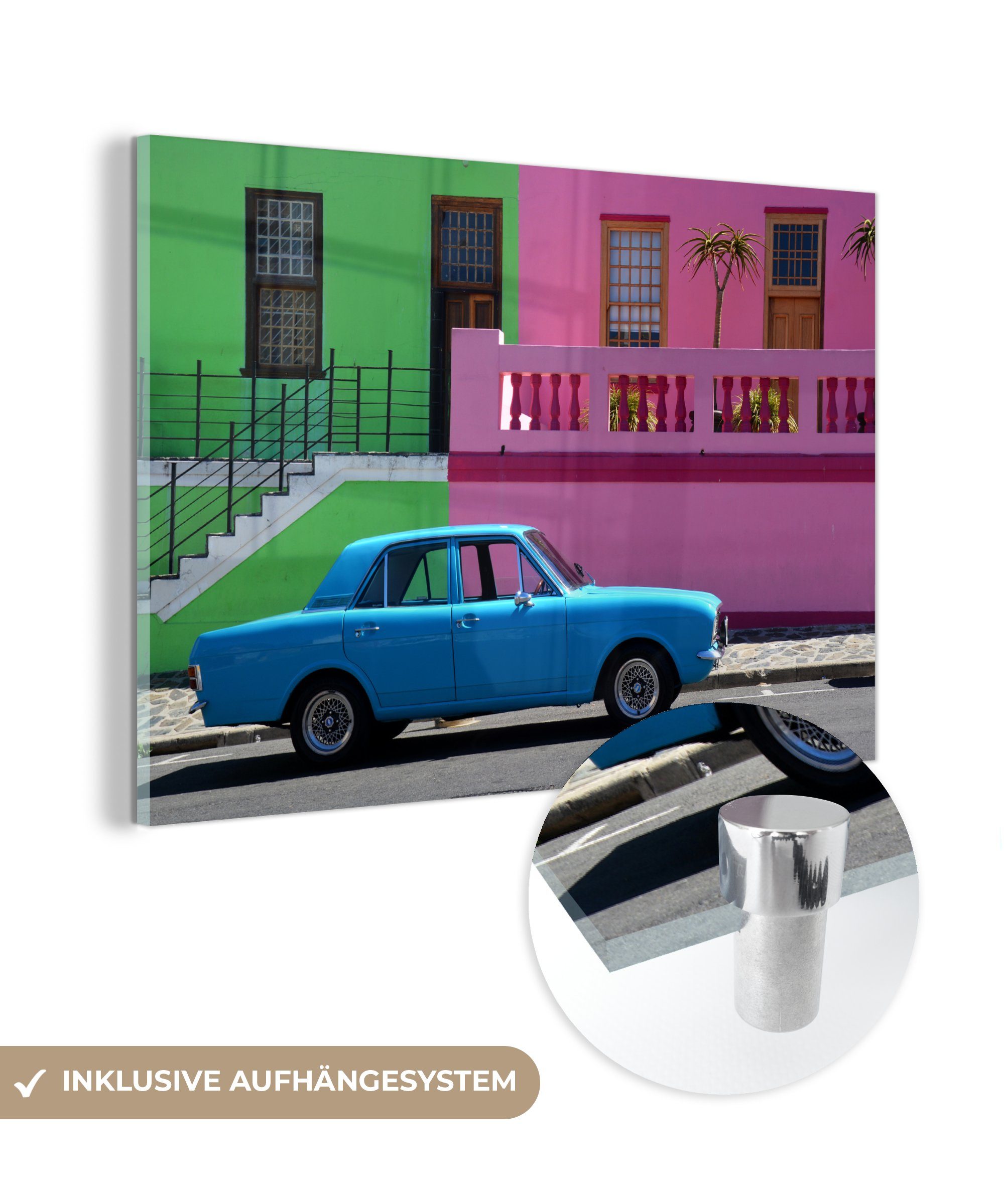 MuchoWow Acrylglasbild Oldtimer - Südafrika - Farben, (1 St), Acrylglasbilder Wohnzimmer & Schlafzimmer