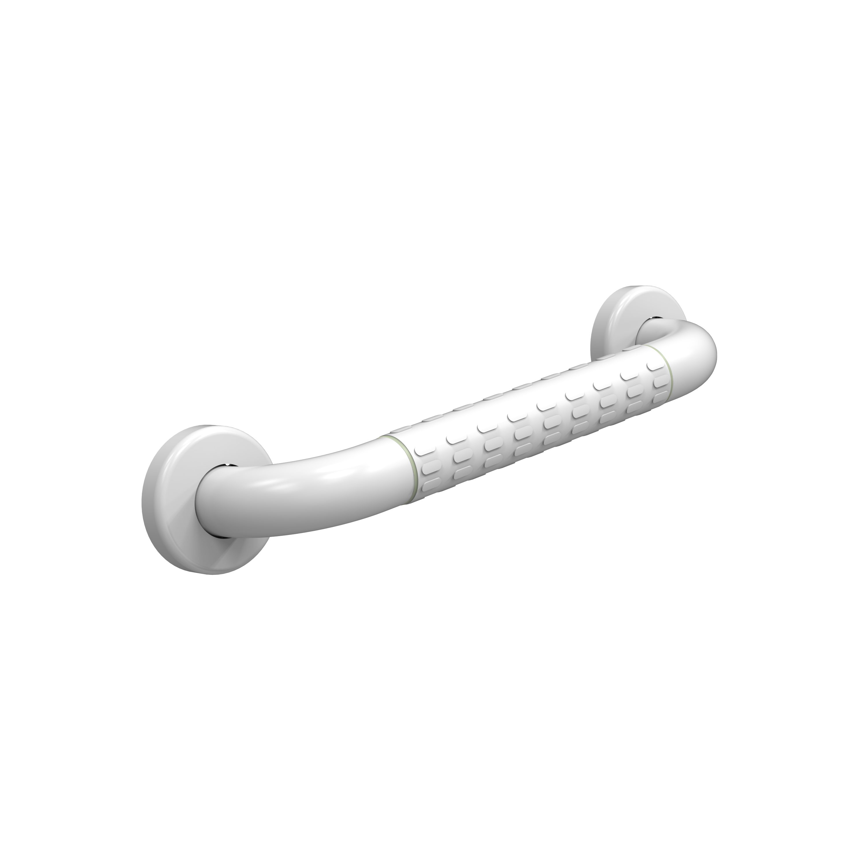 EMKE Haltegriff mit Nylon-Leuchtring, Badezimmer-rutschfester Bad­haltegriff, 30 cm / 40 cm / 50 cm, Weiß, Aluminium-Kern, Nachtleuchtfunktion