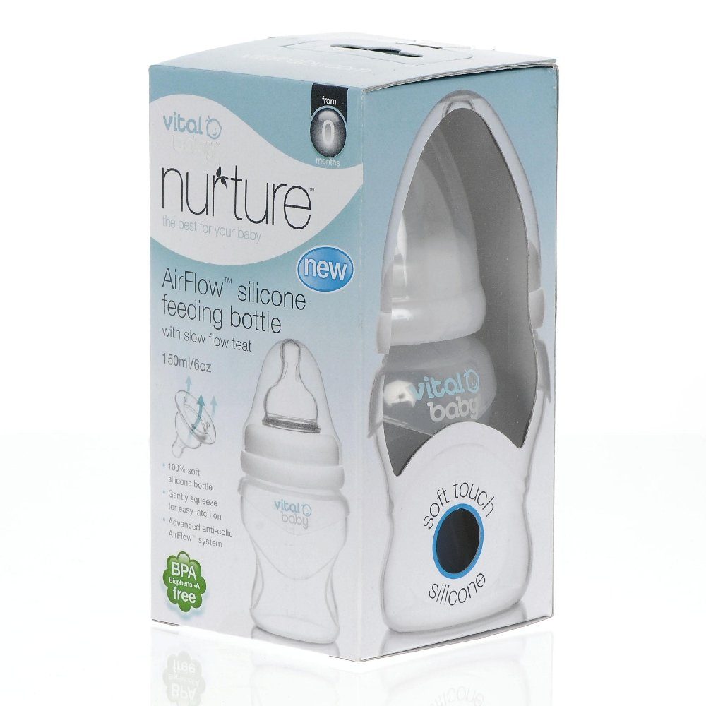 150ml erfonomisch Vital Baby Airflow geformte Silikon-Flasche Babyflasche
