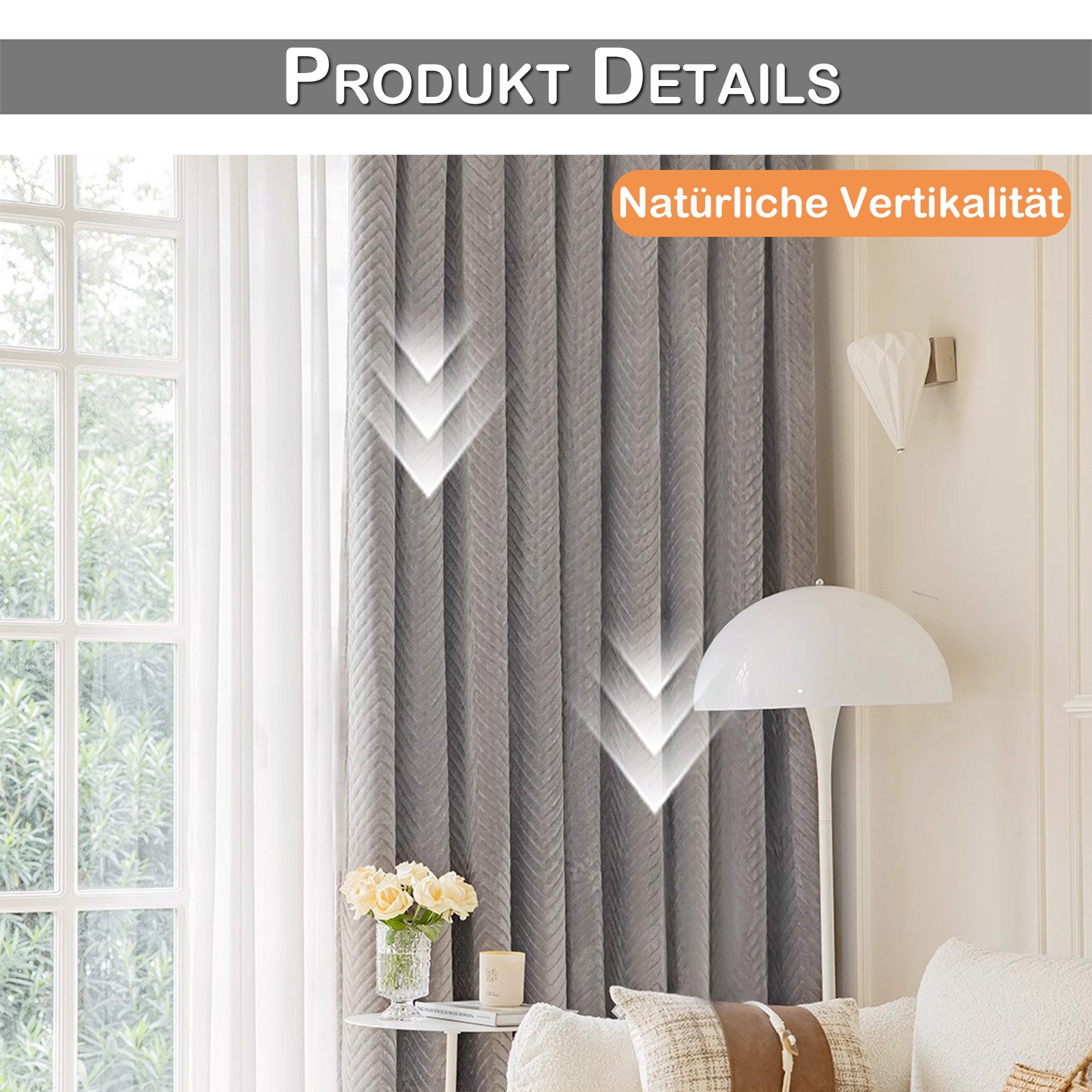 Rosnek Verdunkelungsvorhang Thermovorhang Verdunklung Flanell Kälteschutz Blickdicht 350g/m² (2 St), Kräuselband Stangendurchzug Wohnzimmer Schlafzimmer 140x213 – Bild 4 von 5
