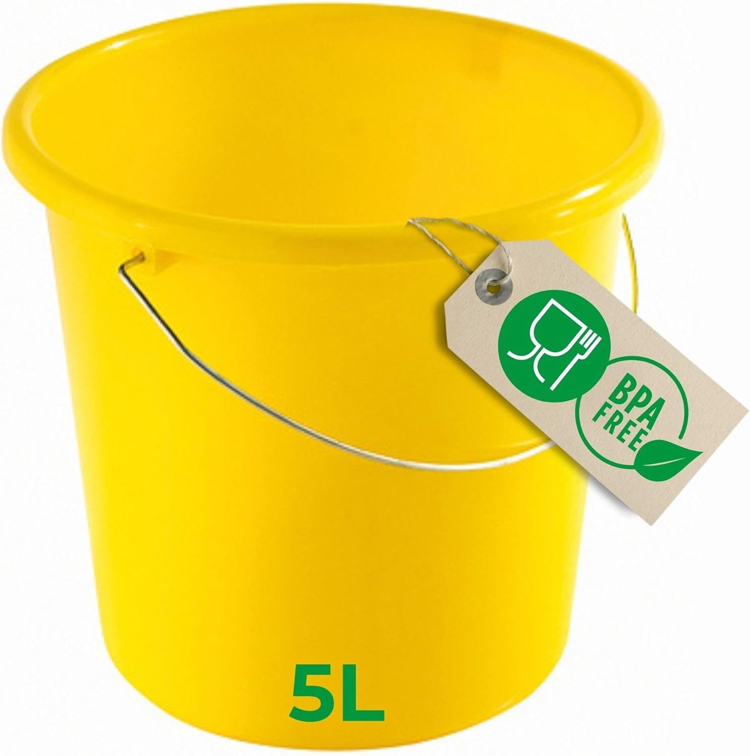 Novaliv Putzeimer 30942-1x, (1-tlg), Novaliv Eimer 5L Gelb mit Maßeinteilung - Putzeimer 5 Liter ? 22,5 cm