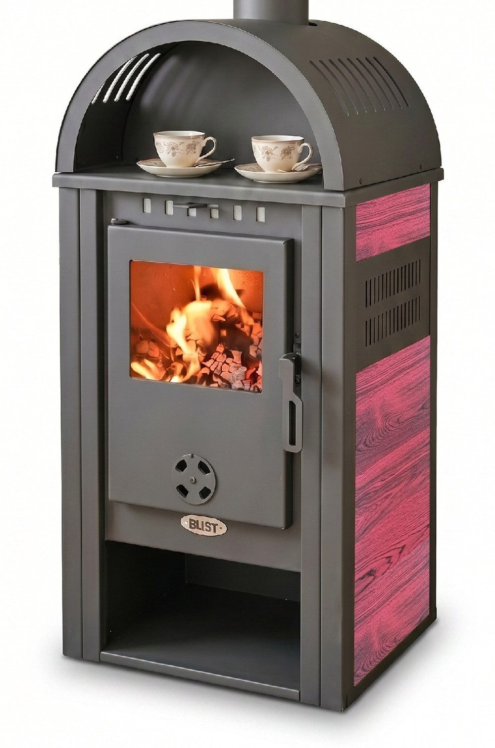 Blist Kaminofen Vienna S 4.0 Keramik Rot, 7,5 kW