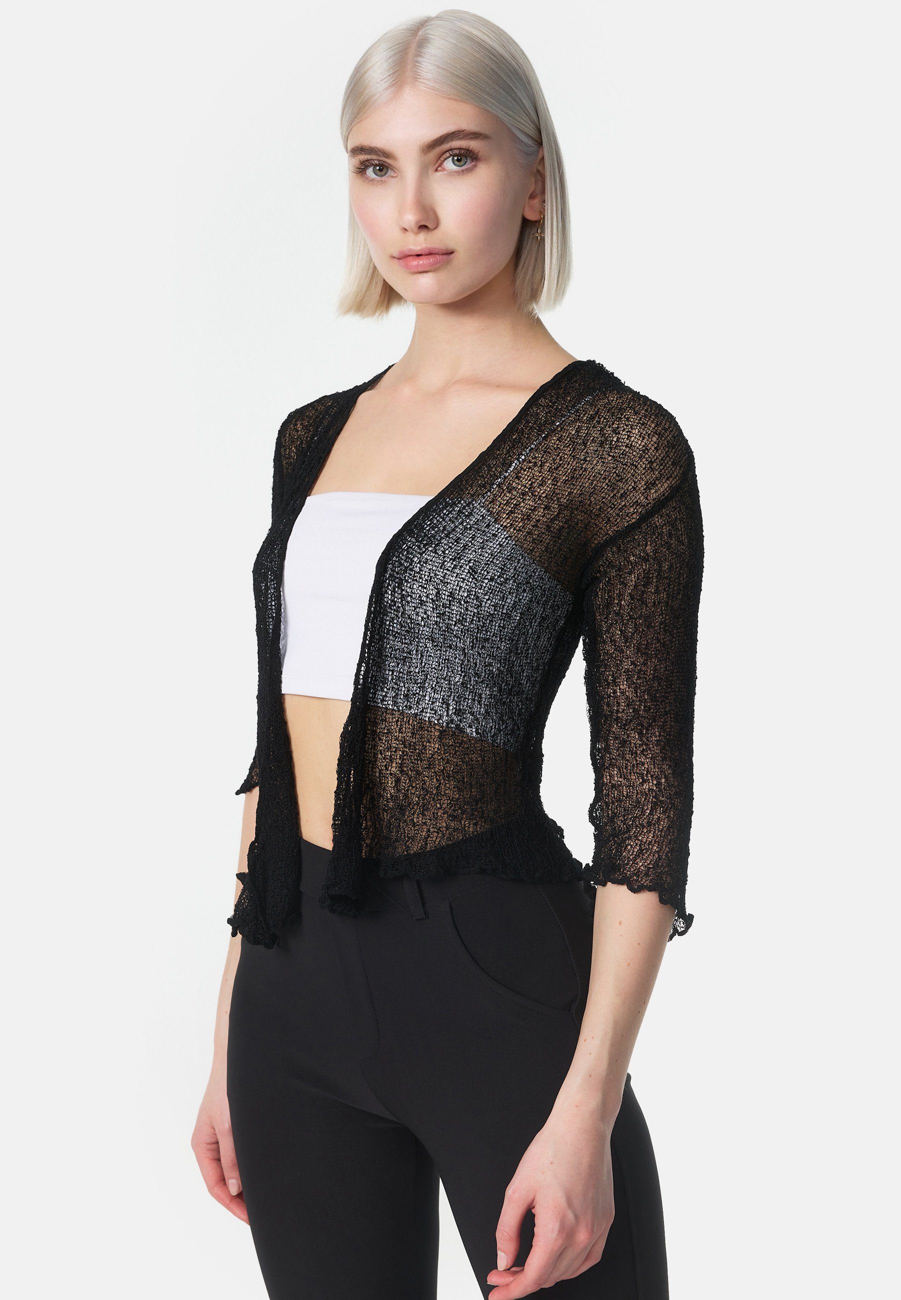 ikat Bolero IKA01 (Sommerlicher angenehm leichter Damen Bolero mit 3/4 Arm)