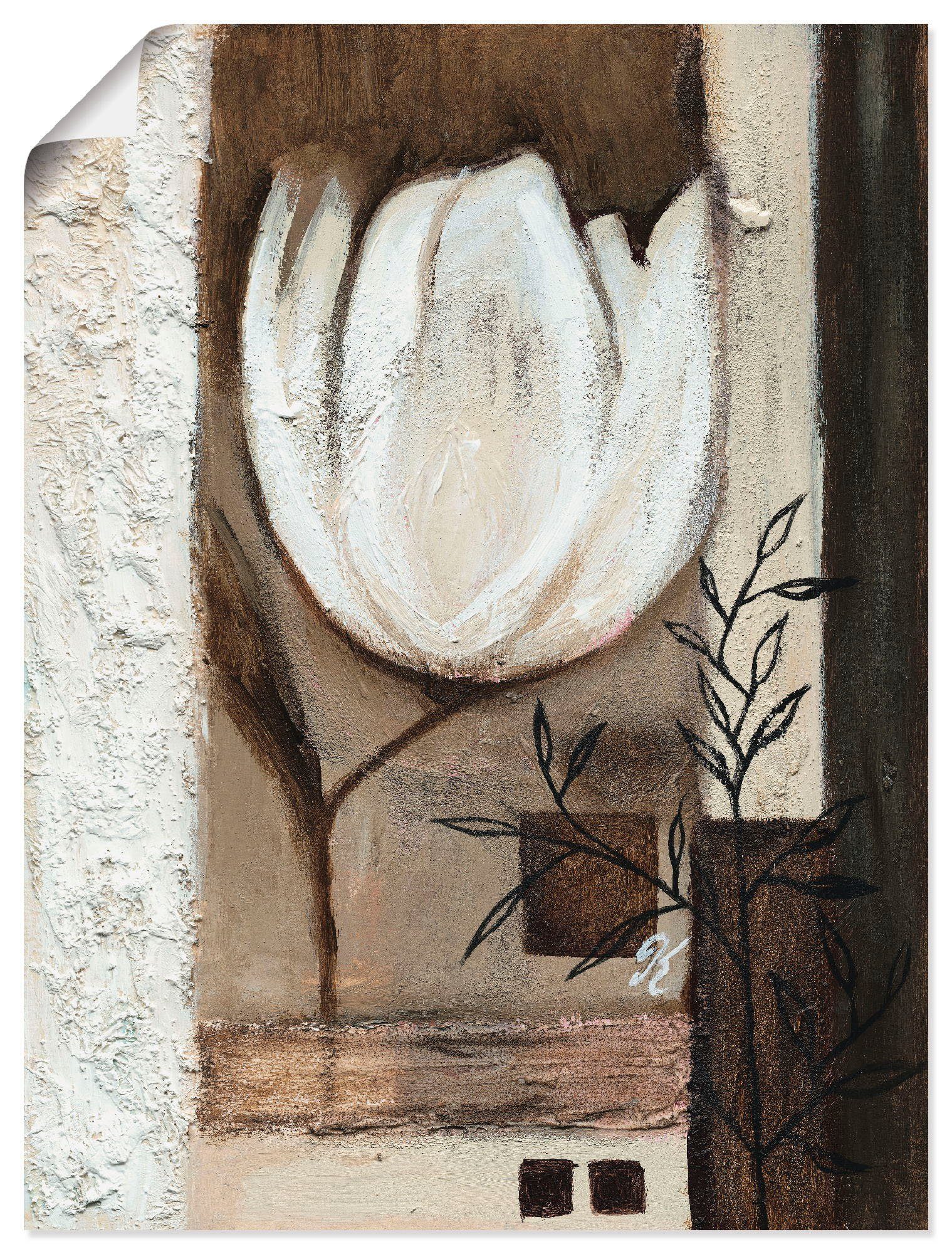 Blumen Leinwandbild, St), Größen Artland Braune oder versch. als Wandaufkleber in (1 Wandbild II, Poster Tulpen