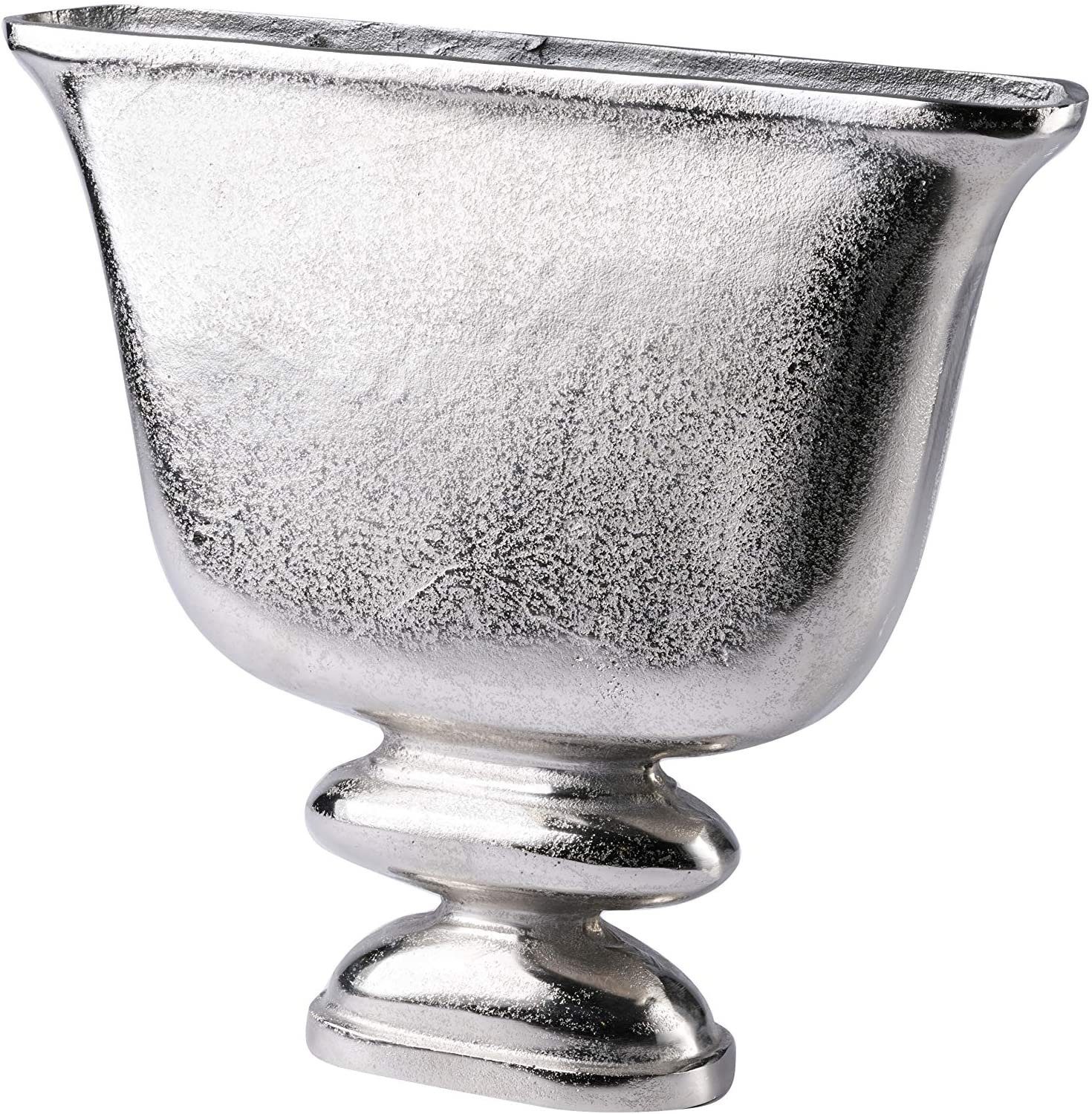 Dekovase Vase Gefäß Pokalvase Dekovase Aluminium Silber Deko - 42 cm