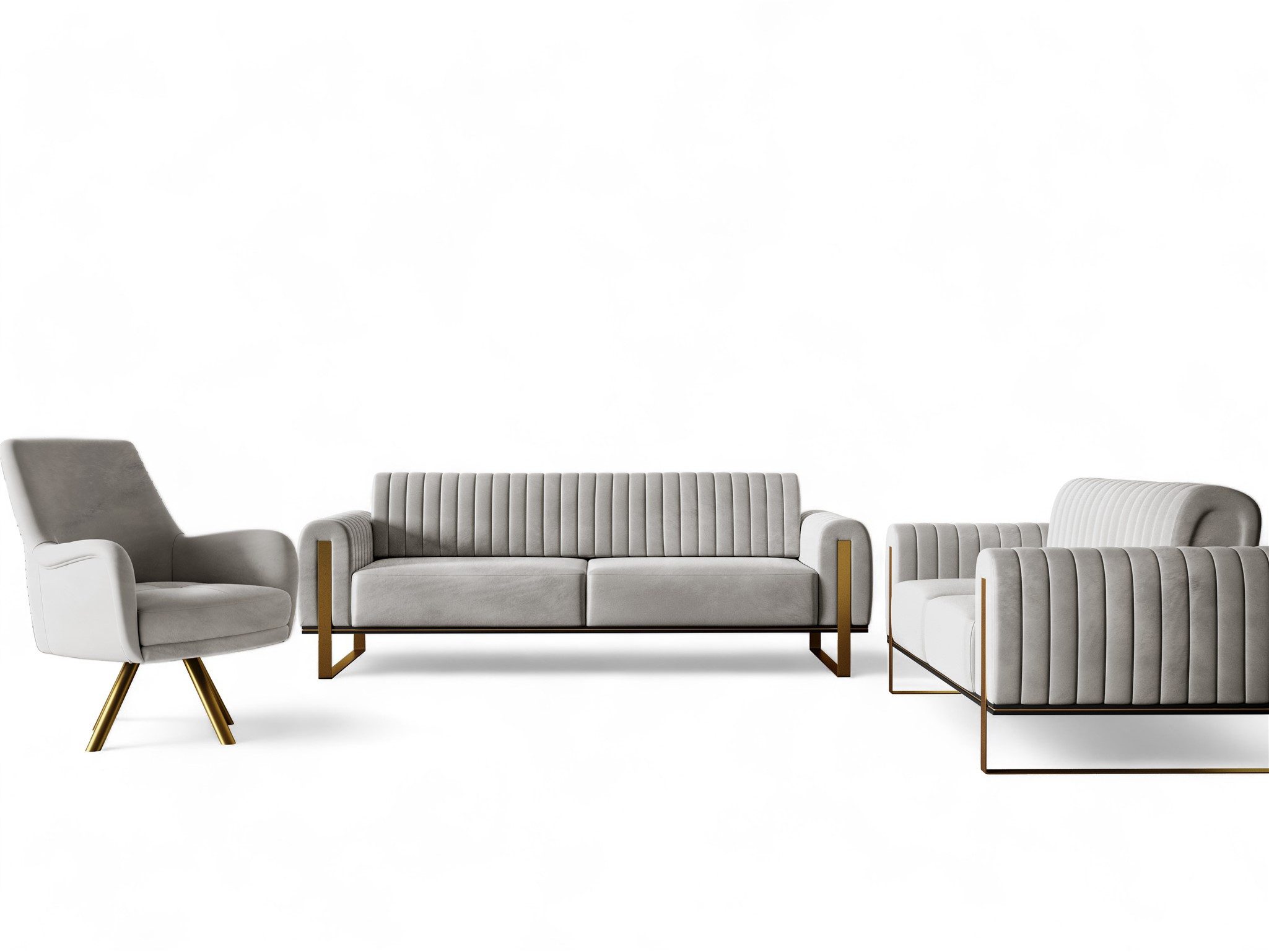 Fun Möbel Polstergarnitur Sofaset Designersofas VALERIE 3-2-1 in Stoff Elis günstig online kaufen