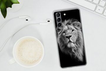 MuchoWow Handyhülle Löwe - Porträt - Schwarz - Weiß, Phone Case, Handyhülle Samsung Galaxy S21 Plus, Silikon, Schutzhülle