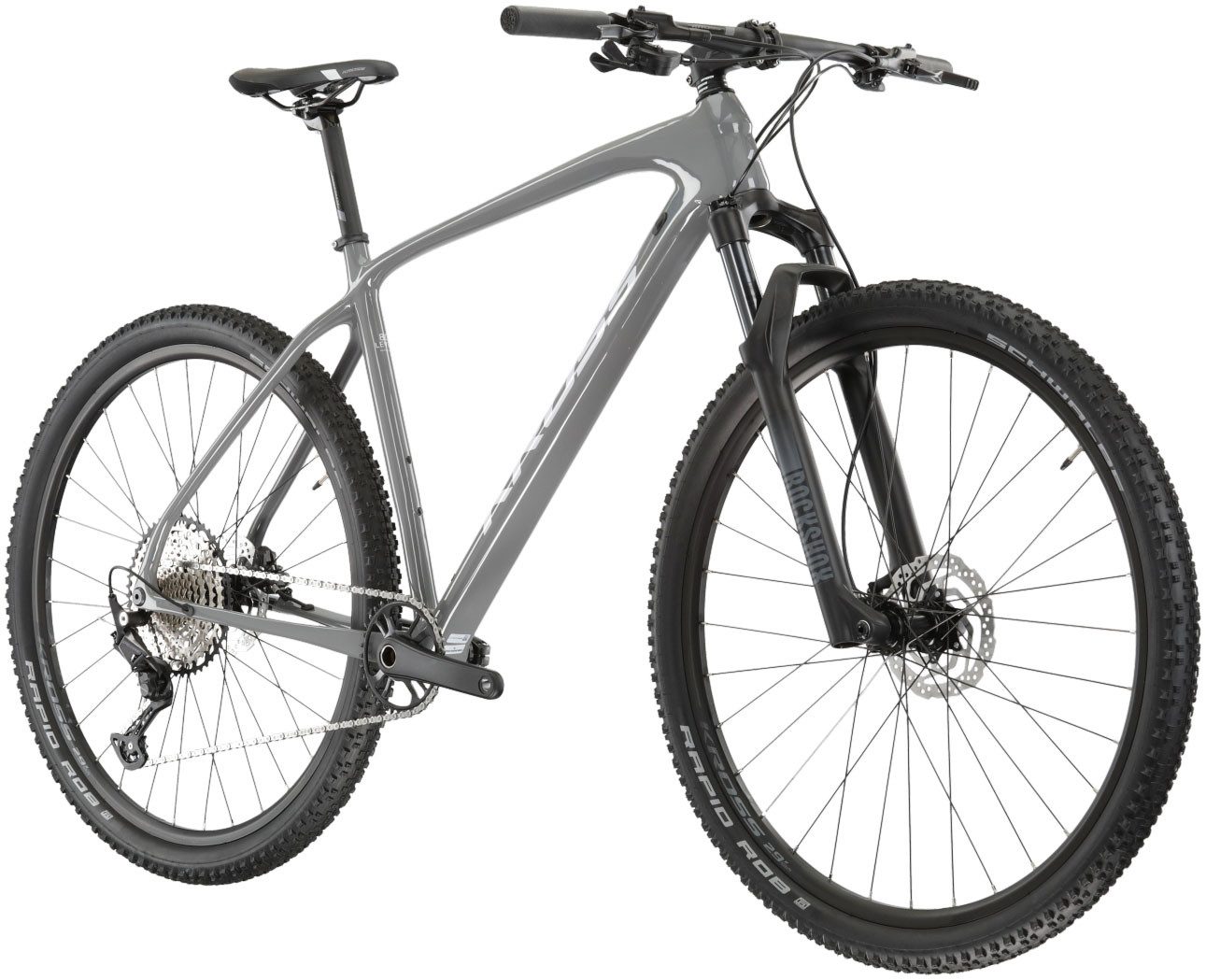 Kross Mountainbike KROSS MTB Hardtail Level 8.0 29" grau 12 Gänge, 12 Gang Shimano DEORE M6100 Schaltwerk, Kettenschaltung, mit Carbon-Rahmen und -Gabel