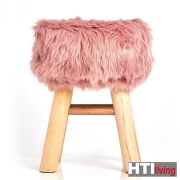 HTI-Living Hocker Sitzhocker Holz, Kunstfell Zottel (Stück, 1 St., 1 Hocker ohne Dekoration), Sitzhocker