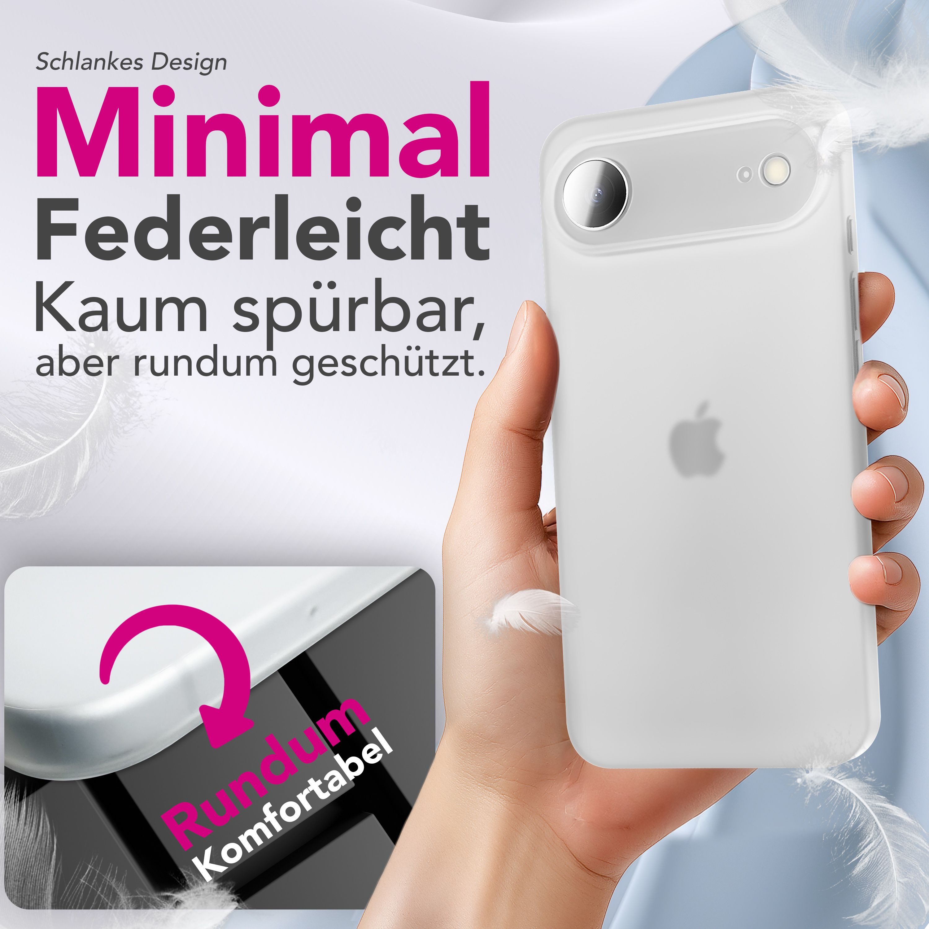 Nalia Smartphone-Hülle Apple iPhone 17 Air 16,5 cm (6,5 Zoll), Extrem Dünn 0,3mm / Ultra Leicht / Mattes Finish / Anti-Fingerprint