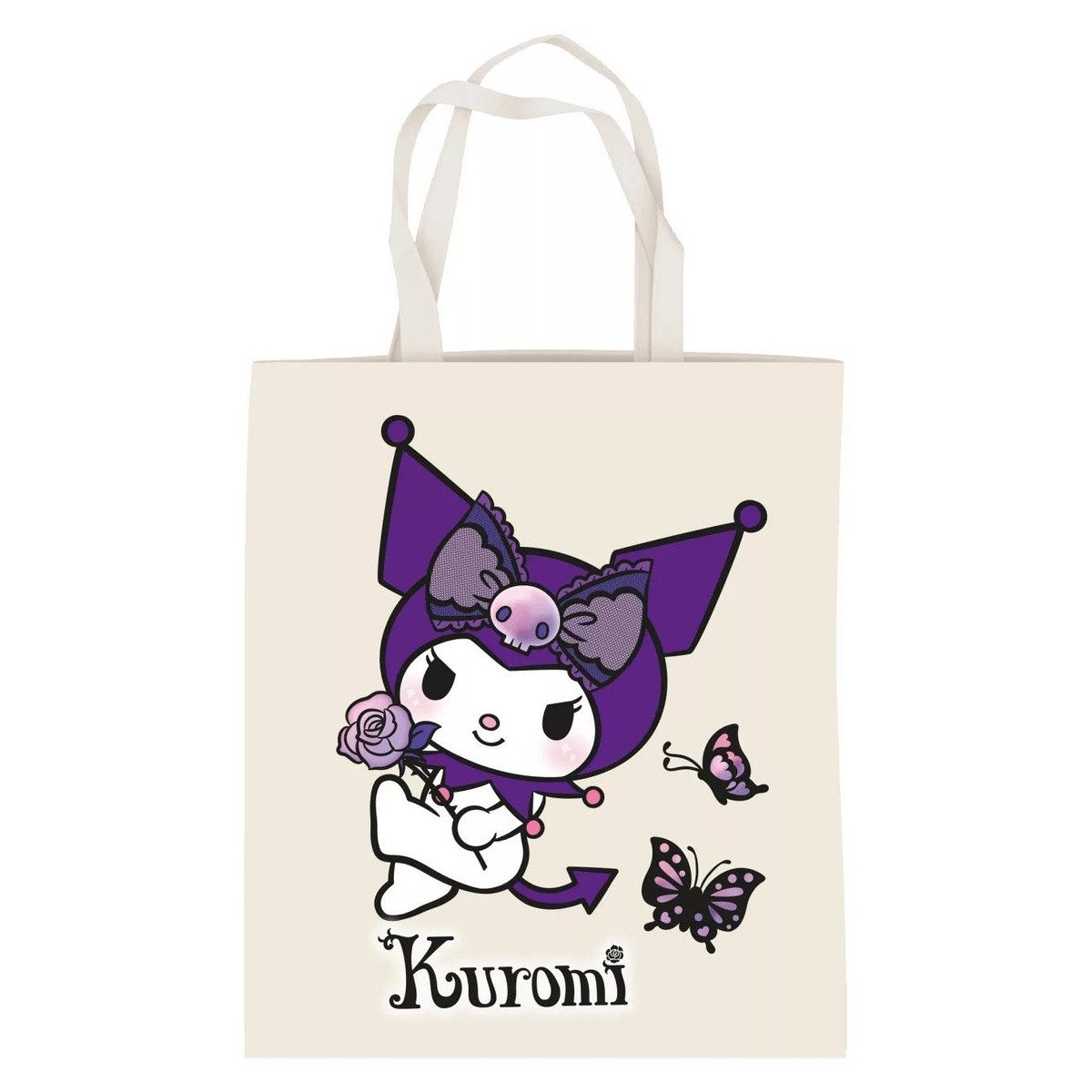 Hello Kitty Einkaufsshopper Hello Kitty Kuromi Butterfly Baumwolltasche, Einkaufstasche 44 cm