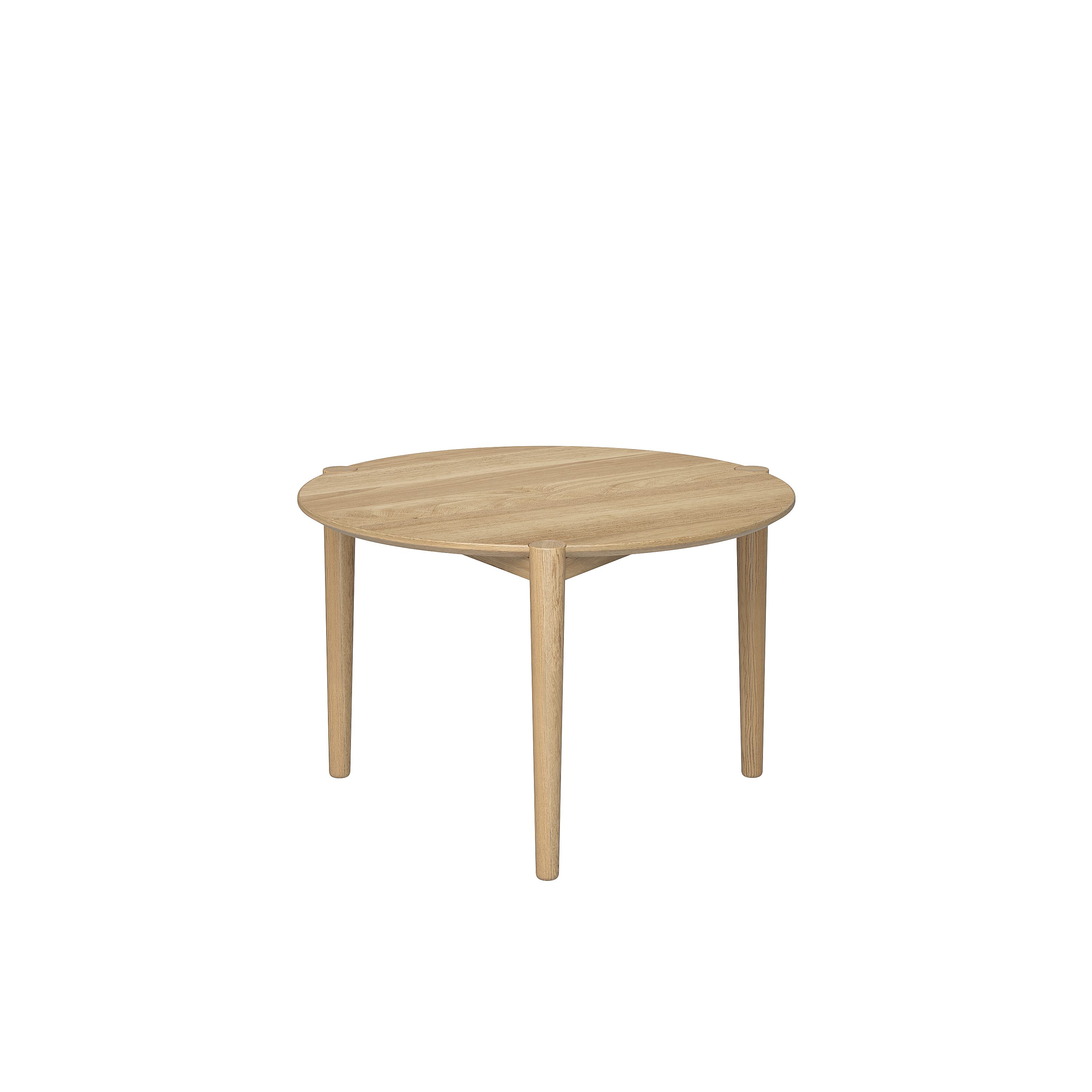 skølm Couchtisch Åsarna aus Eiche Massivholz (55 cm, geölt & lackiert), natur, bis 10kg belastbar, Beistelltisch rund, Sofatisch mit 3 Beinen