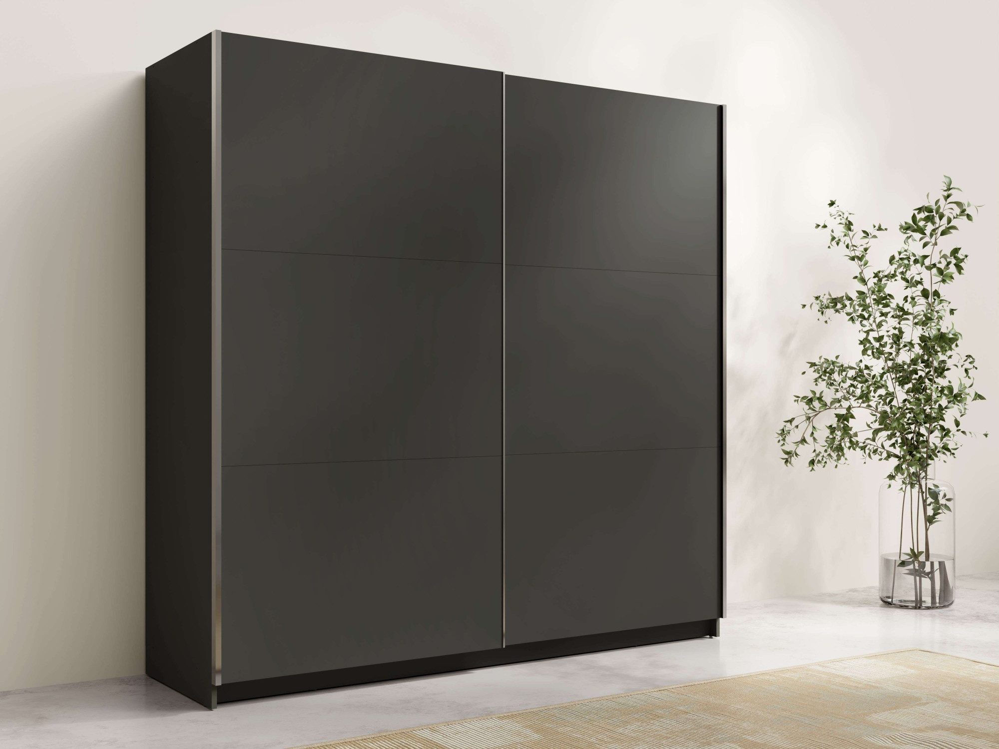 OTTO home Kleiderschrank Kleiderschrank Fresnoo mit 5 Einlegeböden und Kleiderstange Garderobe mit 2 Schwebetüren, B/H/T 150/207/62 cm