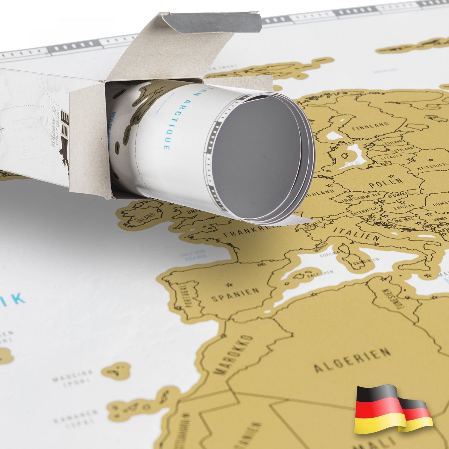 Goods+Gadgets Poster Weltkarte zum zum Map, Rubbeln, Scratch off Reise-Karte Freirubbeln Poster