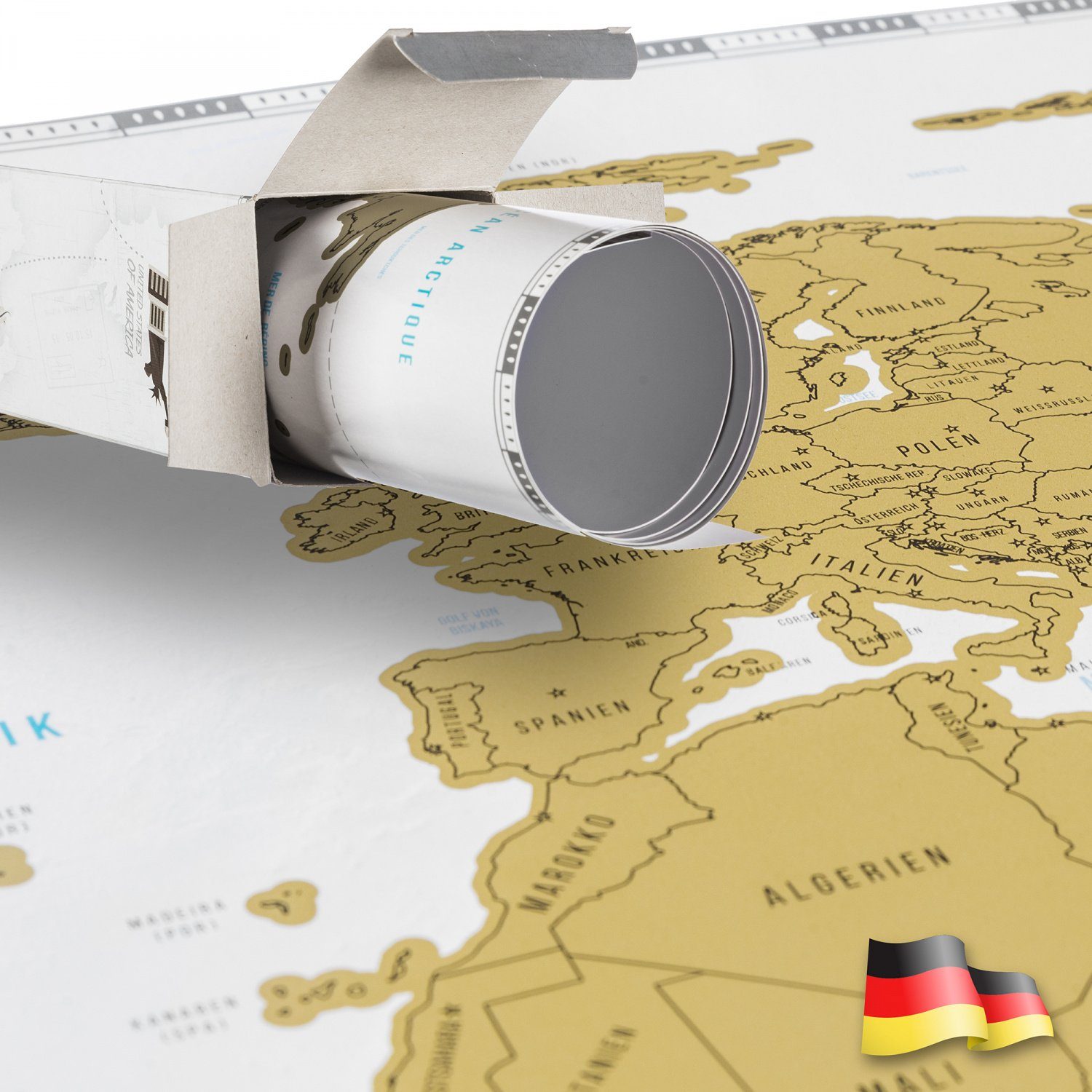 Goods+Gadgets Poster Rubbel Weltkarte Poster – Interaktive Reise-Karte zum Freirubbeln, Scratch off Map, Reise-Karte Poster zum Freirubbeln
