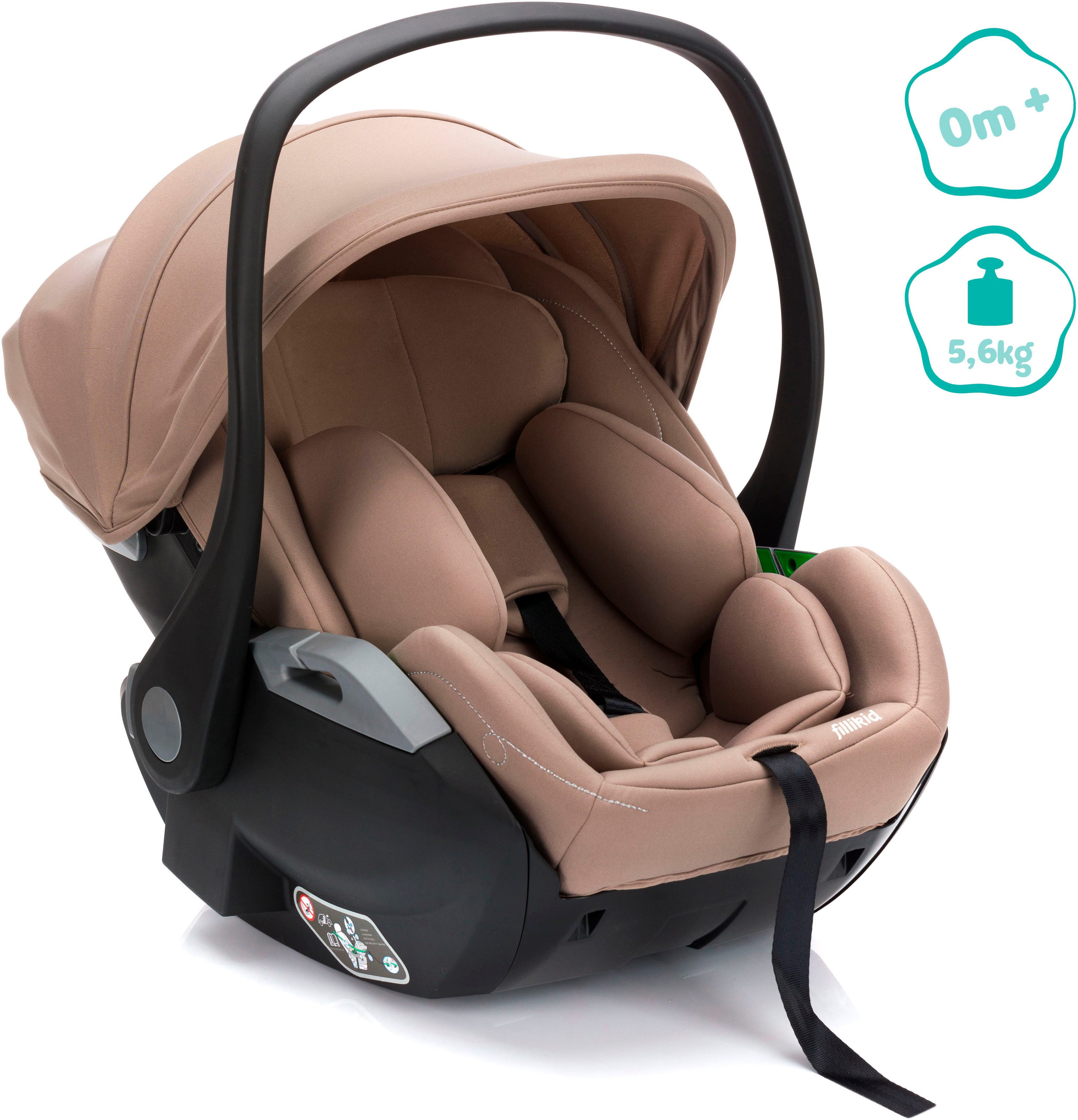 Fillikid Autokindersitz NOA, inkl. Basisstation, ab: ab Geburt, ab: 40 cm, bis: 87 cm, Gr. 0, 360 °