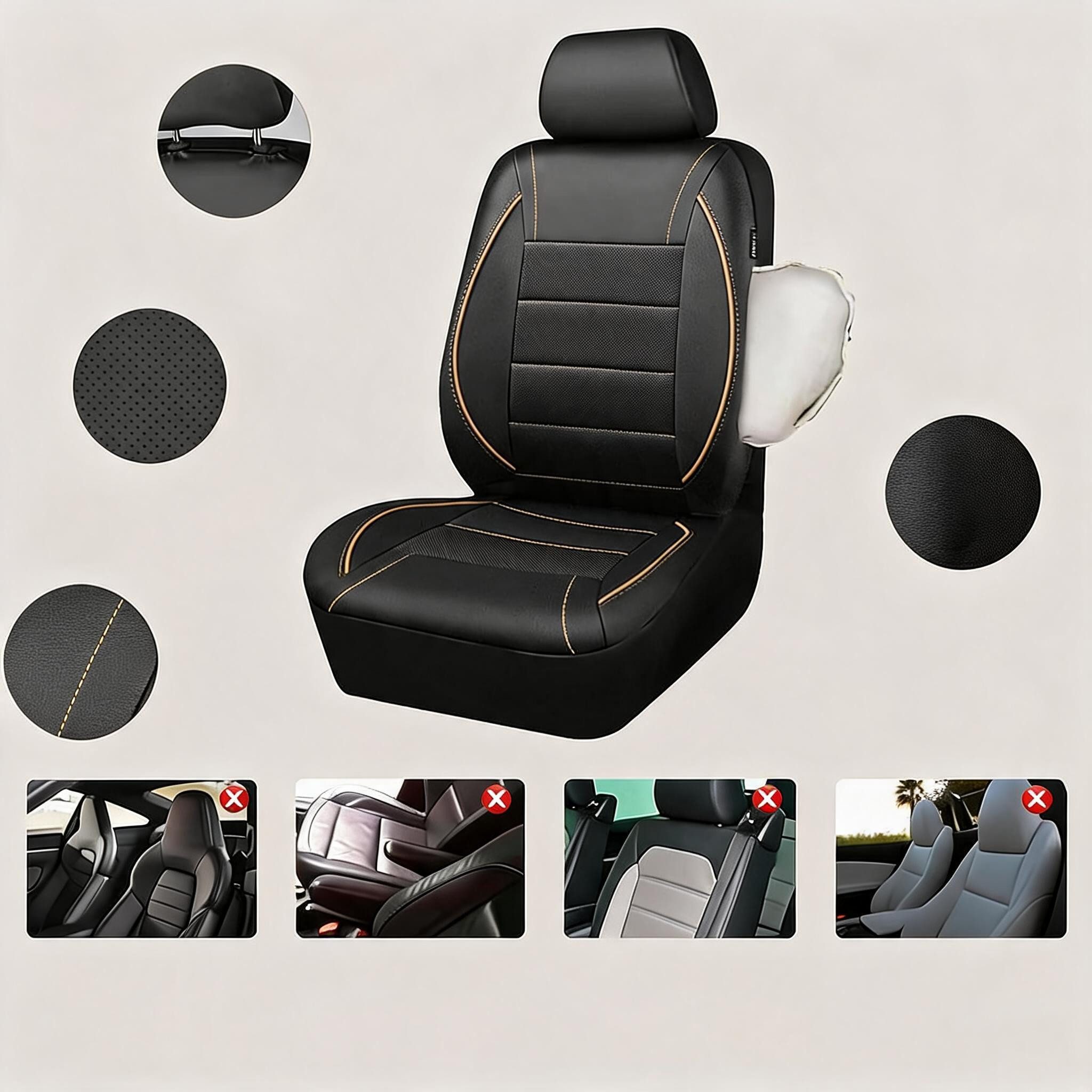 GarveeMore Autositzbezug Autositzbezüge Komplettset Universal Passend Autositzschoner – Bild 3 von 3
