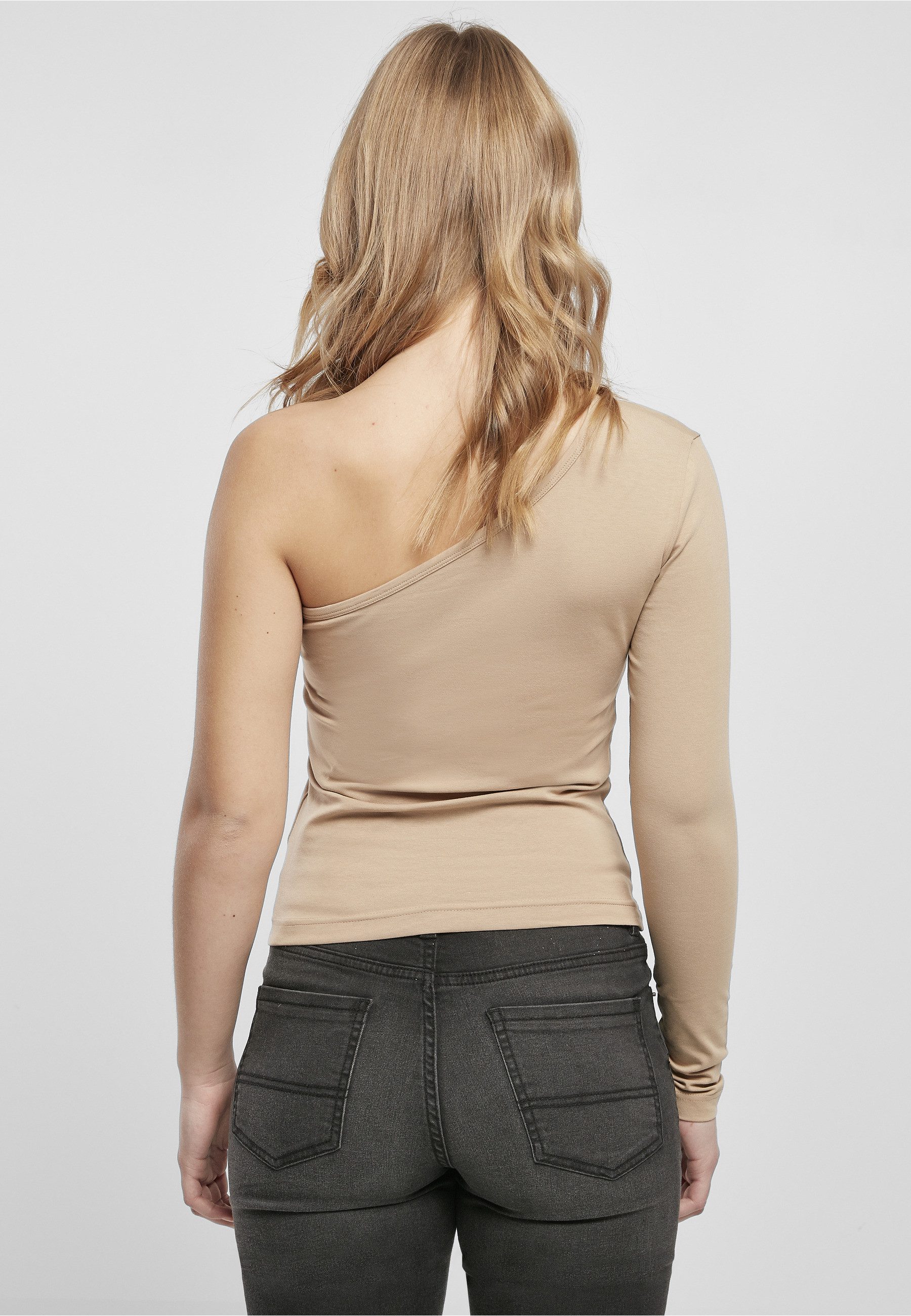 URBAN CLASSICS Langarmshirt Urban Classics Damen Ladies Asymmetric Longsleeve (1-tlg)