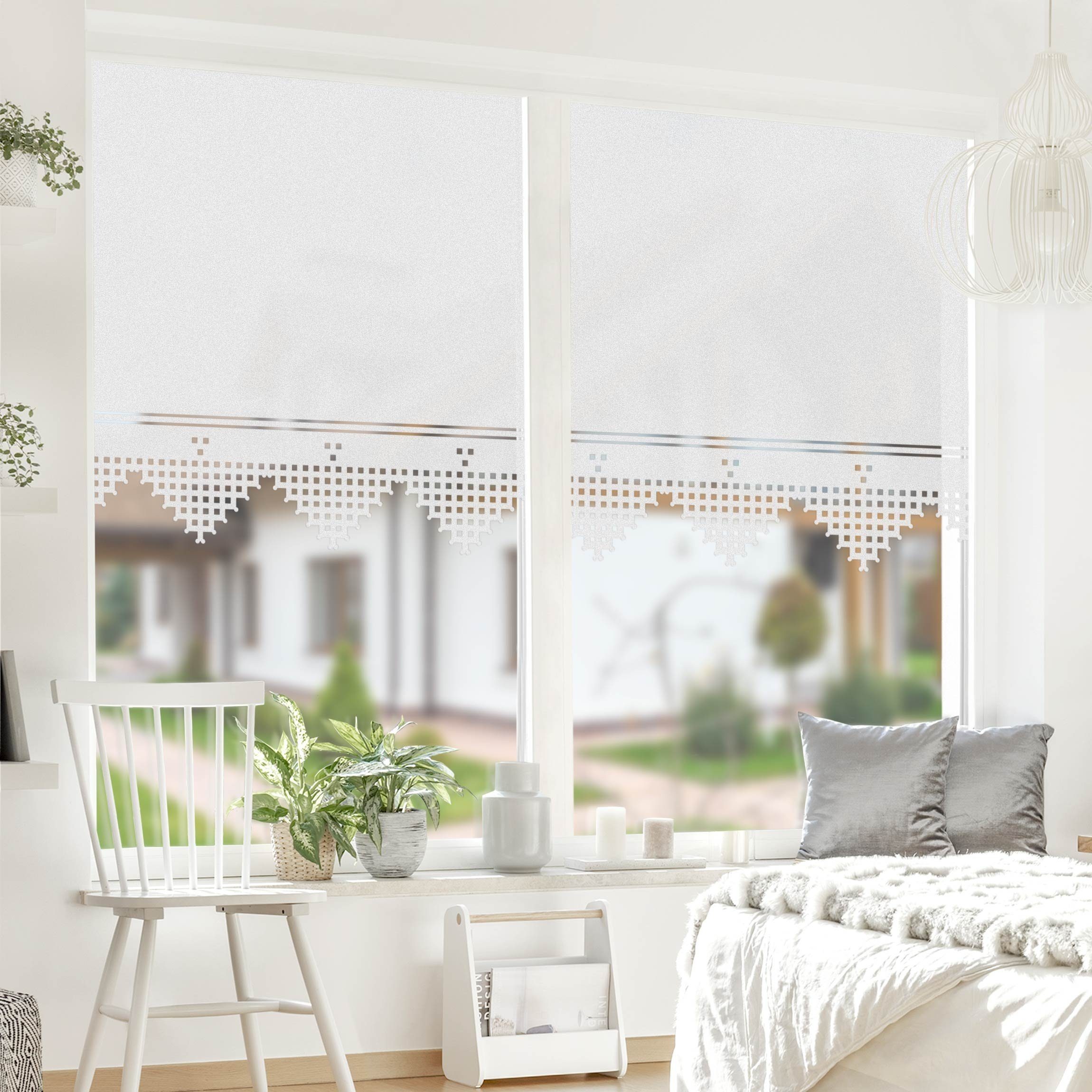 Bilderdepot24 Fensterfolie statisch haftend Motiv Fensterdeko Geklöppelt Muster, blickdicht, Innen Fenster Tür Balkontür Küche Badezimmer Wohnzimmer Schlafzimme – Bild 5 von 5