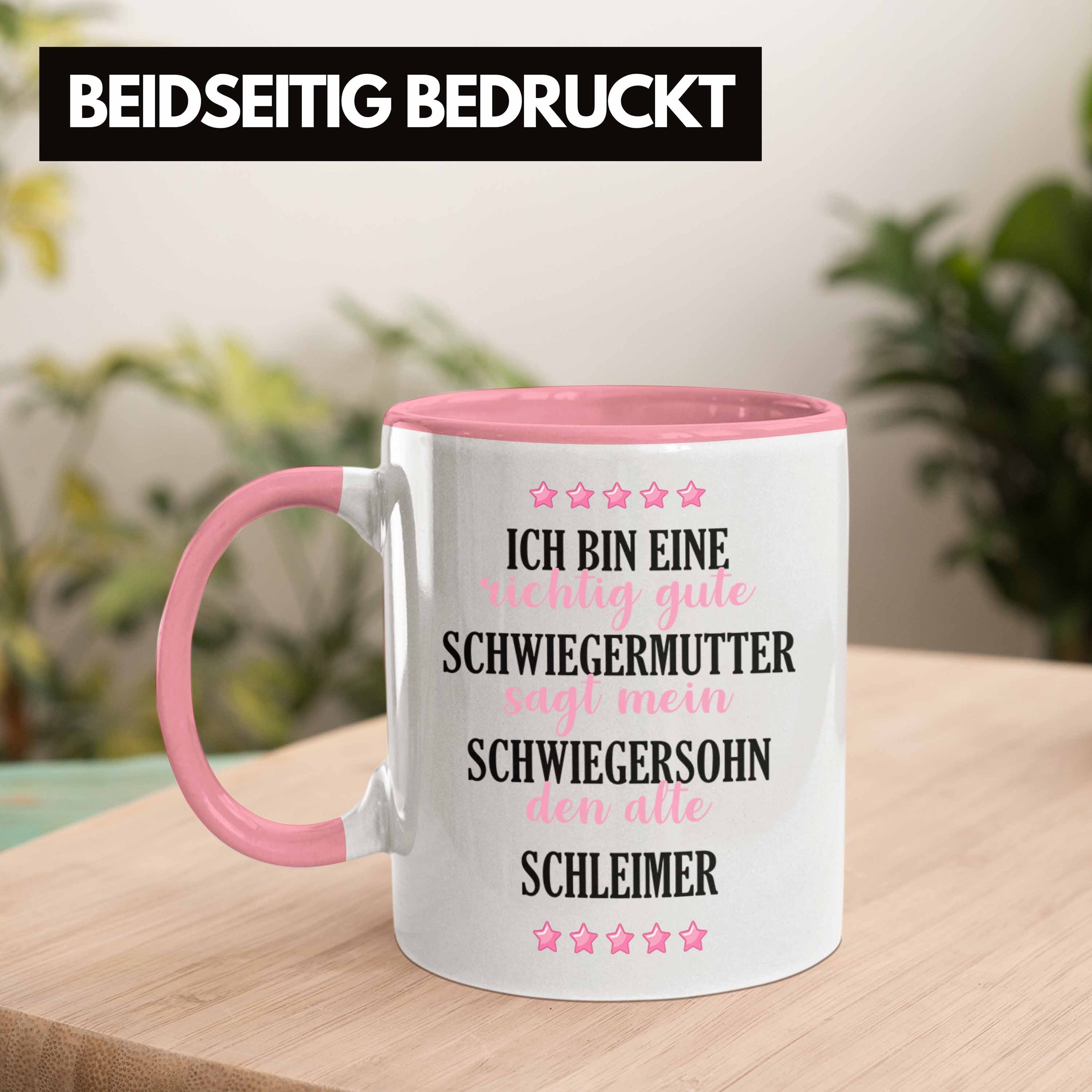 Geschenke für Schwiegermutter Schwiegermama Lustiger Trendation Rosa Spruch Geburtstag Tasse