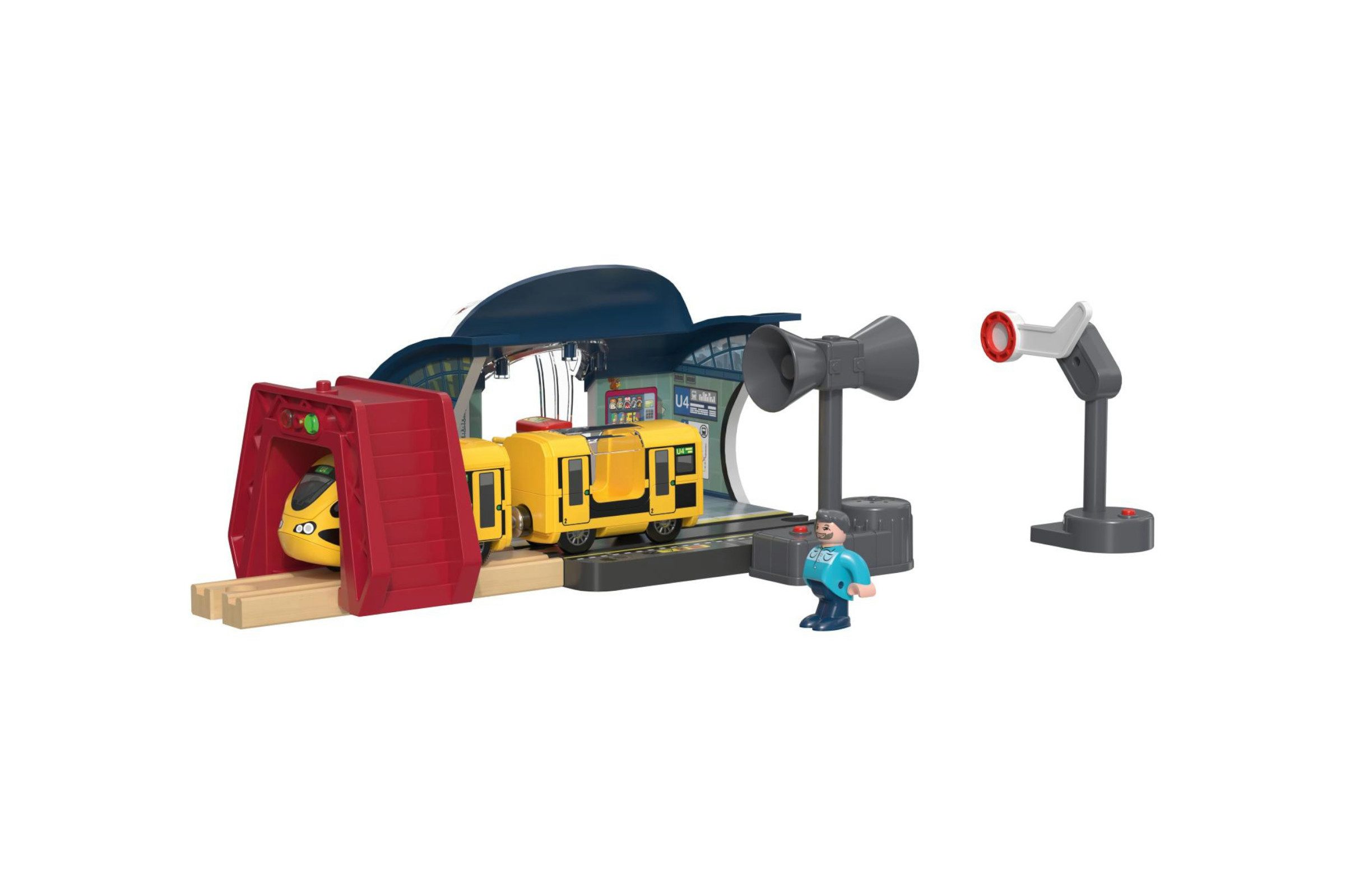 Playtive Іграшкиeisenbahn-Set Playtive Bahnhof-Set Batteriebetriebener Zug mit Magnetkupplung U-Bahn
