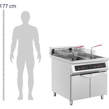 Royal Catering Fritteuse Induktionsfritteuse Doppelfritteuse Gastro-Fritteuse 60 l 20000 W LED, 20000 W