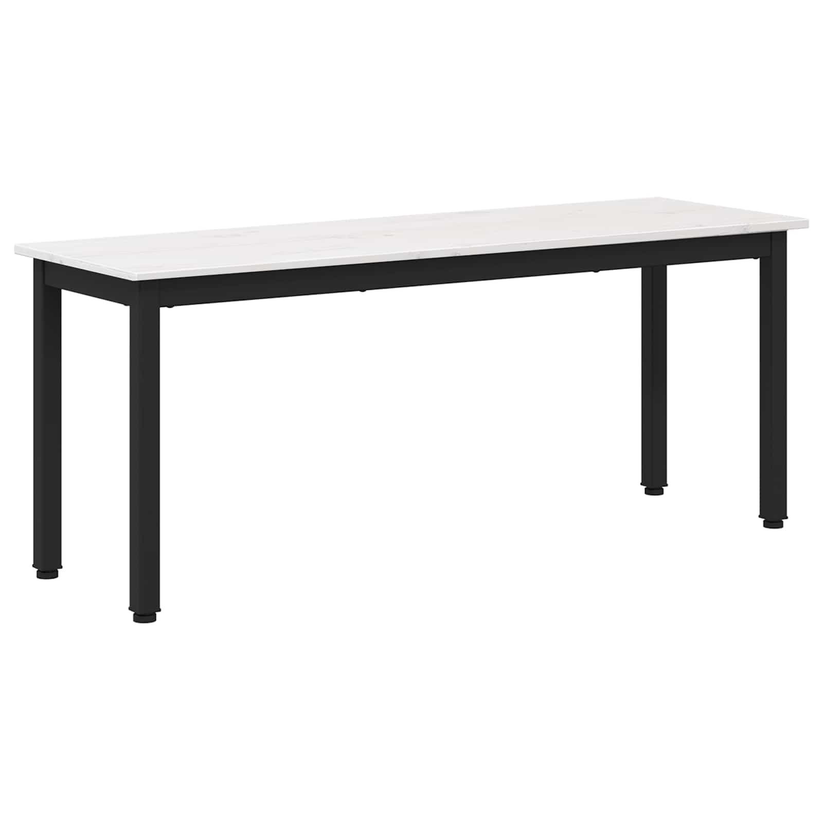 Sitzbank Bank Weiß 110 x 35 x 45 cm Massives Kiefernholz