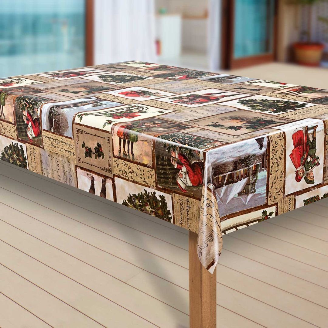 laro Tischdecke Wachstuch-Tischdecken Abwaschbar Weihnachten Santa rechteck günstig online kaufen