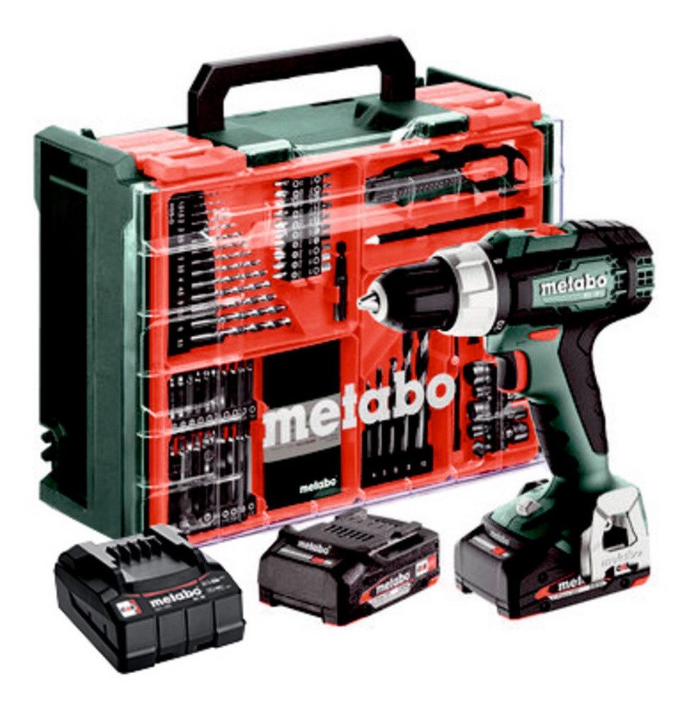 metabo Akku-Bohrschrauber BS 18 L Set, 18 V, Mobile Werkstatt 2 x 2 Ah LiHD im Kunststoffkoffer