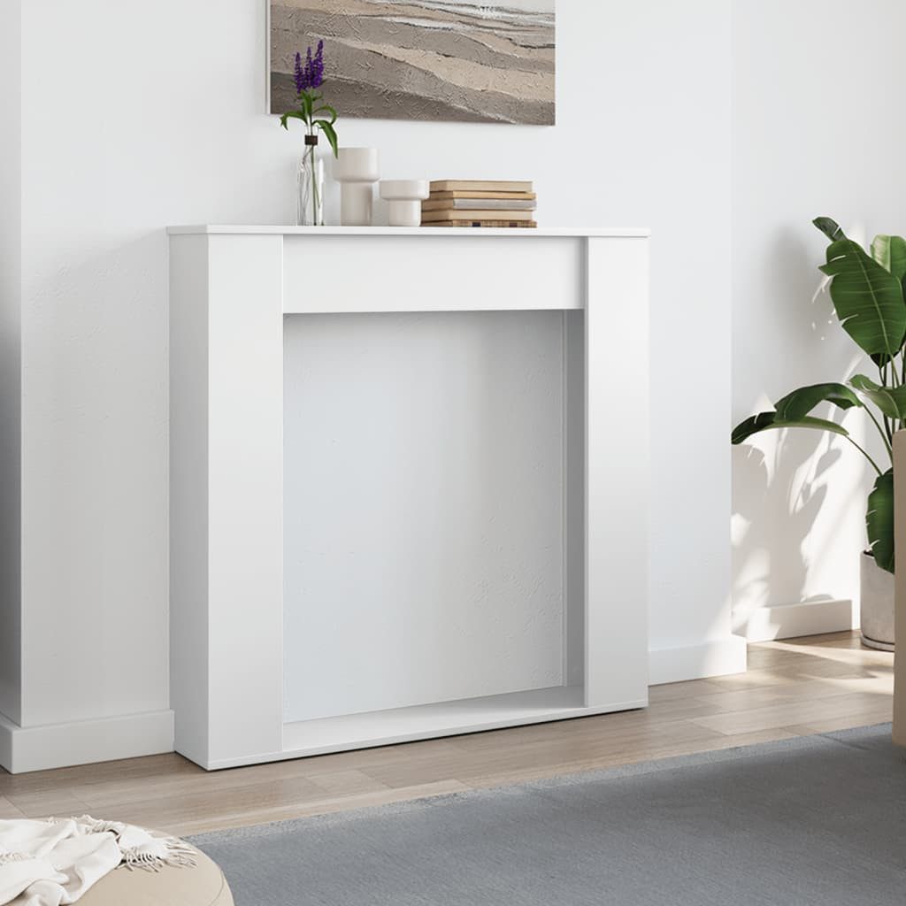 vidaXL Bodenschutzplatte NA Kaminumrandung Weiß 100x20x100 cm Spanplatte