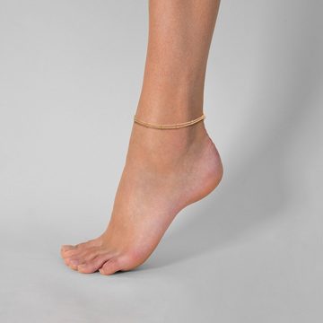 Glanzstücke München Fußkette gelbgold (zweireihig), aus Sterling Silber