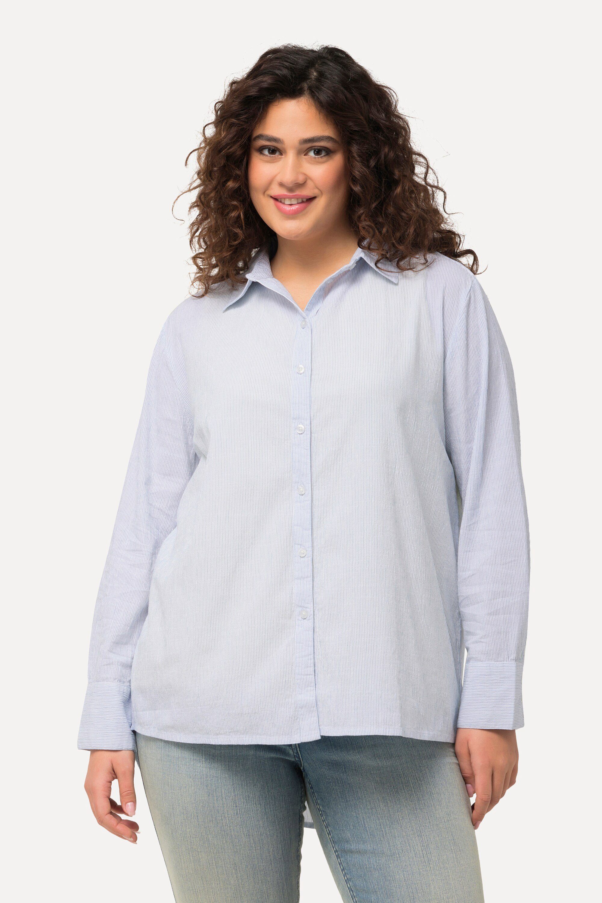 Hemdbluse Bluse Streifen Hemdkragen Langarm