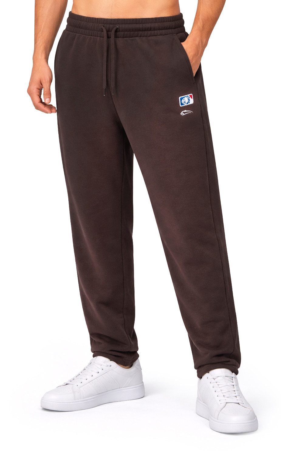 Smilodox Jogginghose Striver, Trainingshose Regular Fit mit elastischem Bund, Sport Seitentaschen Bündchen Smilodox Patch Stickerei Gym Freizeit