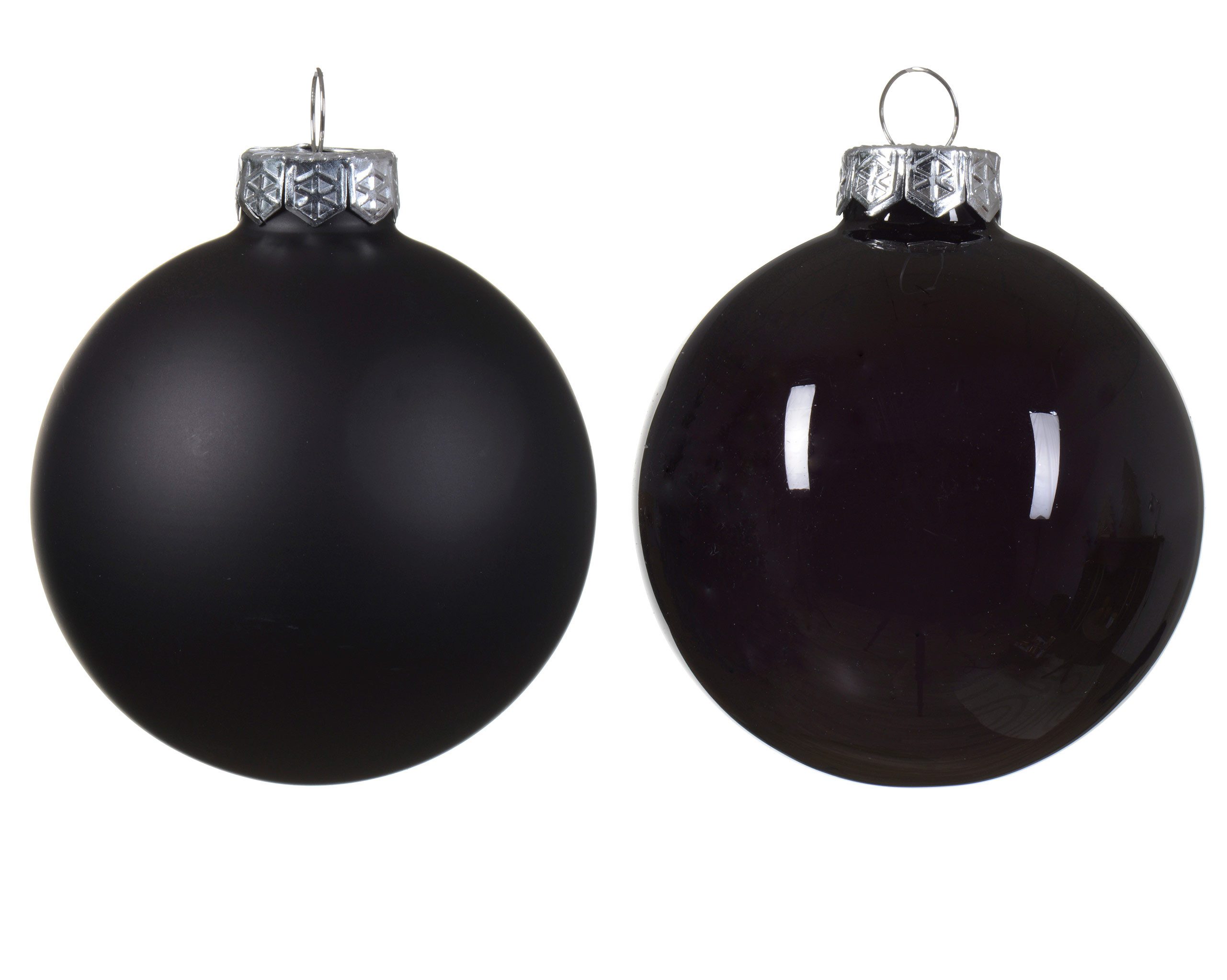 Kaemingk Weihnachtsbaumkugel, Weihnachtskugeln Glas 6cm x 10 Stück - Schwarz