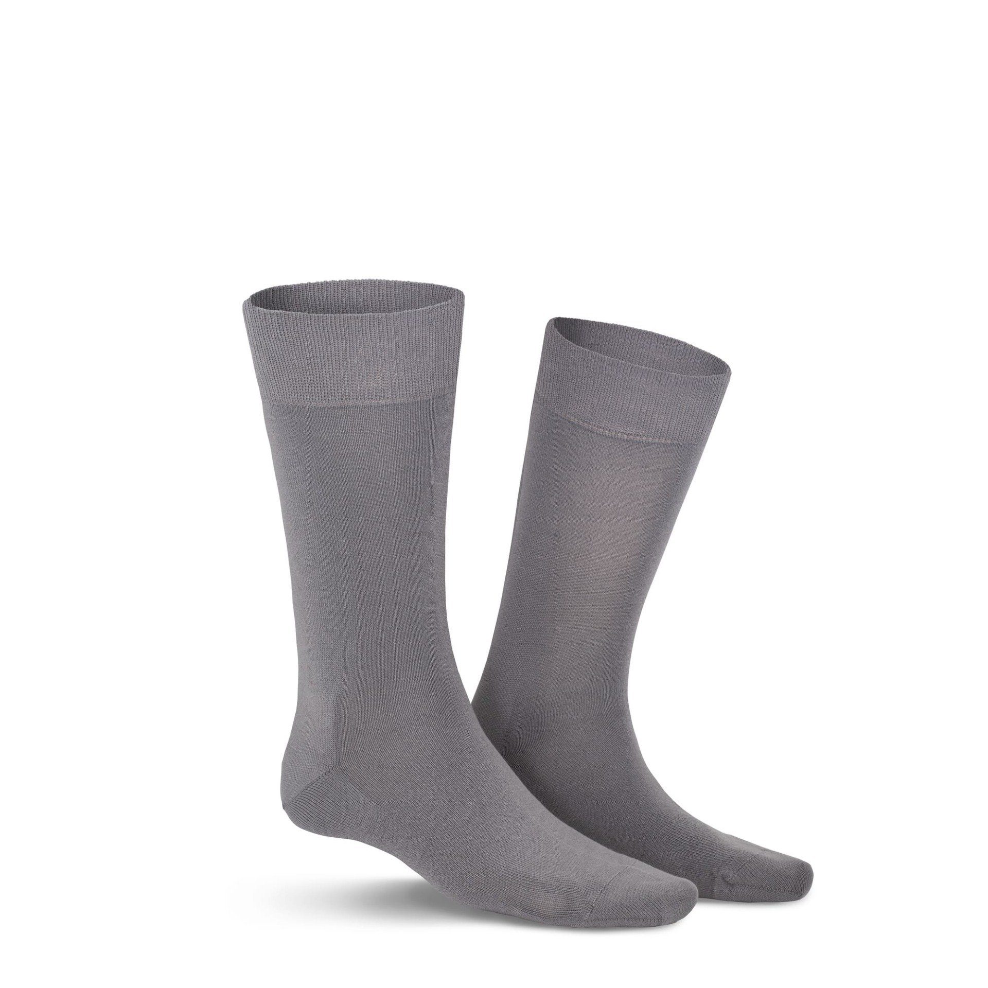 Farbbrillanz Socken hoher 8120 Basicsocken Silver (1-Paar) LONGLIFE mit KUNERT und Herren Lebensdauer langer