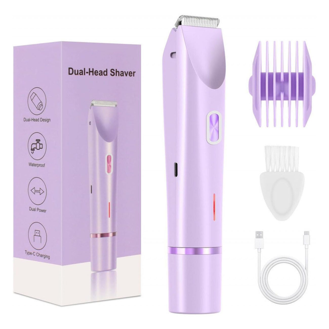 FELIXLEO Beauty-Trimmer Bikini-Rasierer, 2-in-1-Doppelkopf-Bikini-Trimmer & Körperrasierer