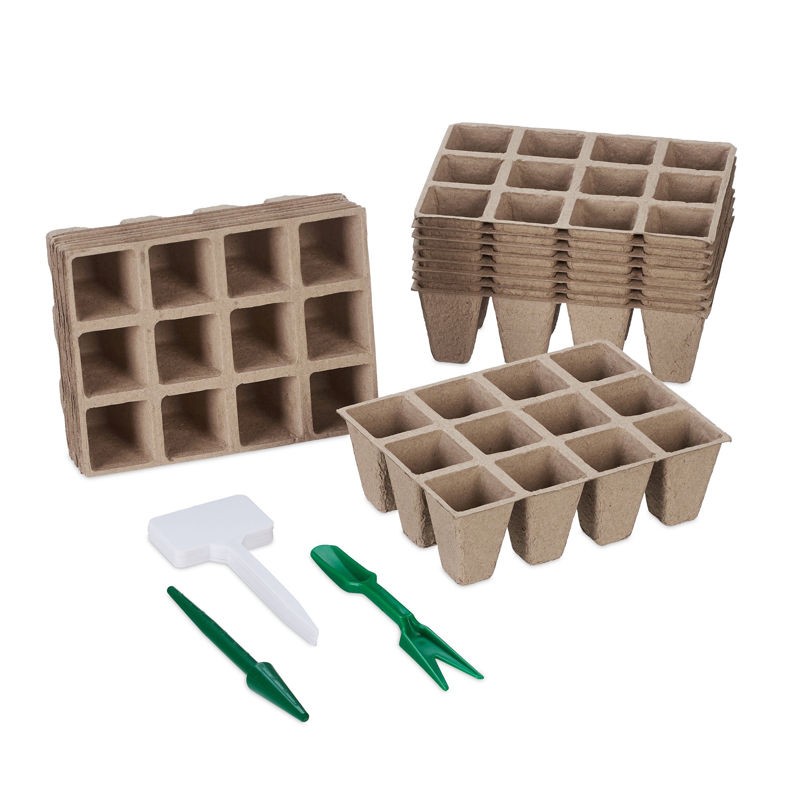 relaxdays Anzuchttopf Anzuchttöpfe 192er Set mit Zubehör (192 St)