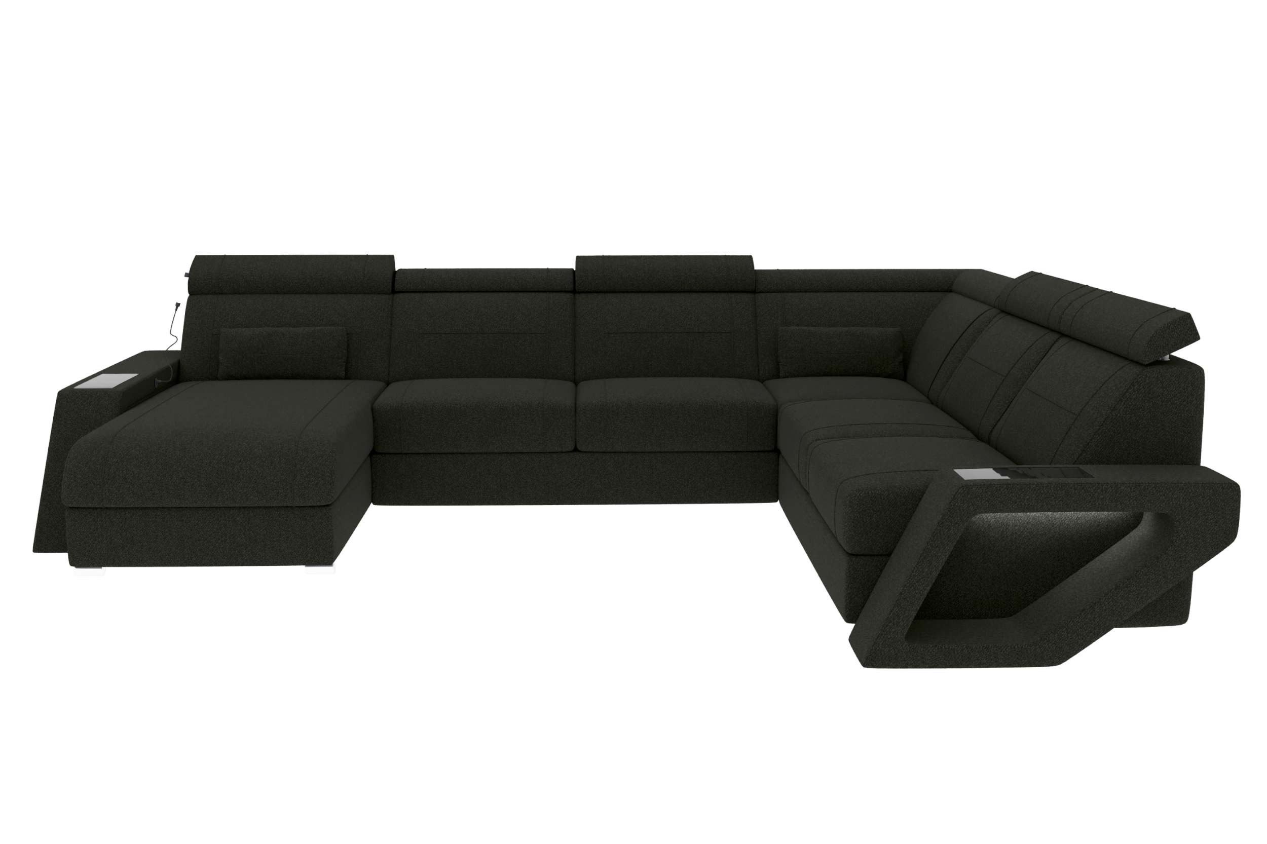 Sofa Dreams Wohnlandschaft XXL Wohnlandschaft Catania Stoffsofa, Wohnlandschaft, U-Form, Polster XXL Couch in U-Form mit LED, inkl. 2 Zierkissen