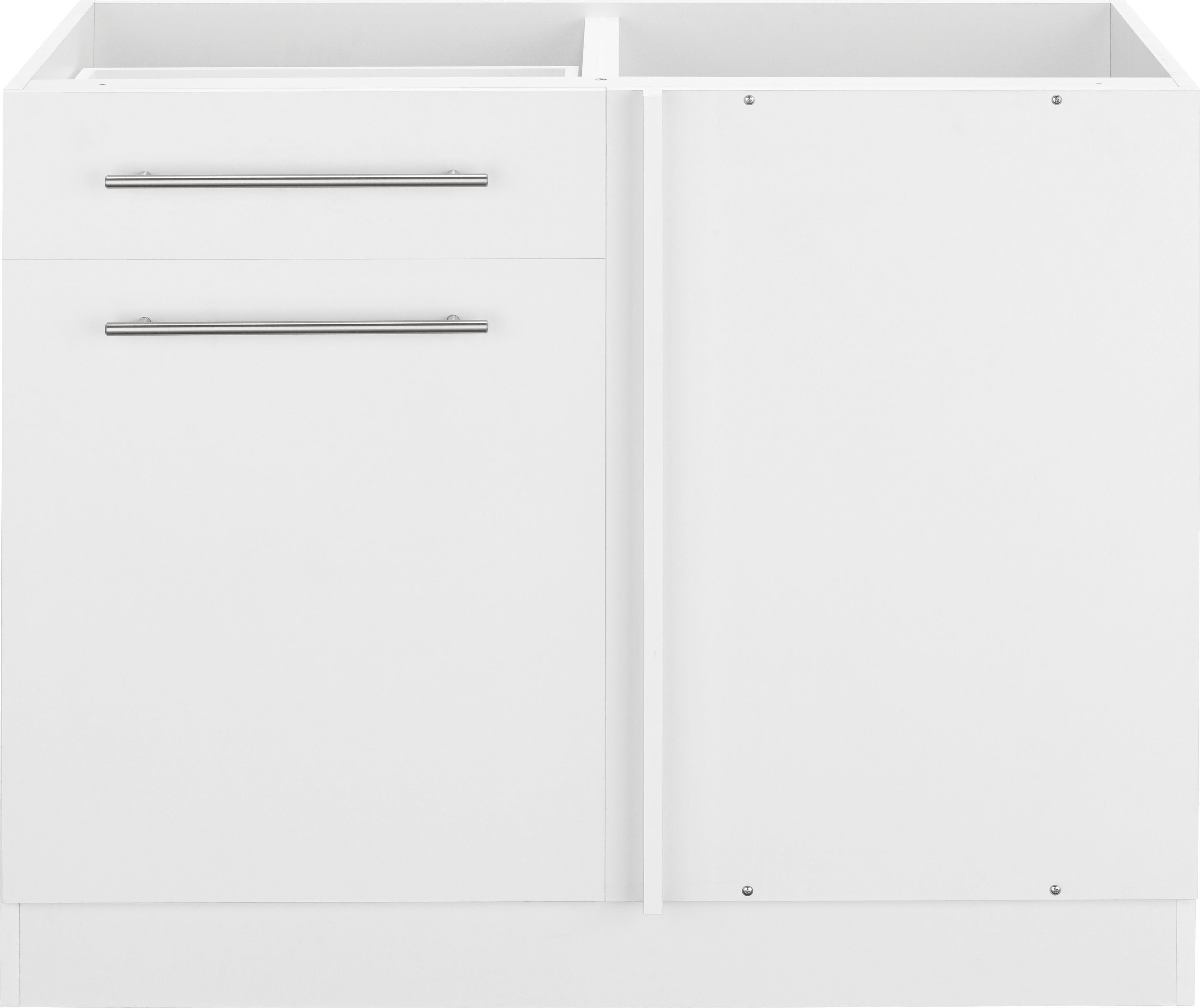 110 weiß/weiß wiho breit, ohne 100 Eckunterschrank Weiß Arbeitsplatte | cm, cm Unna Planungsmaß Küchen