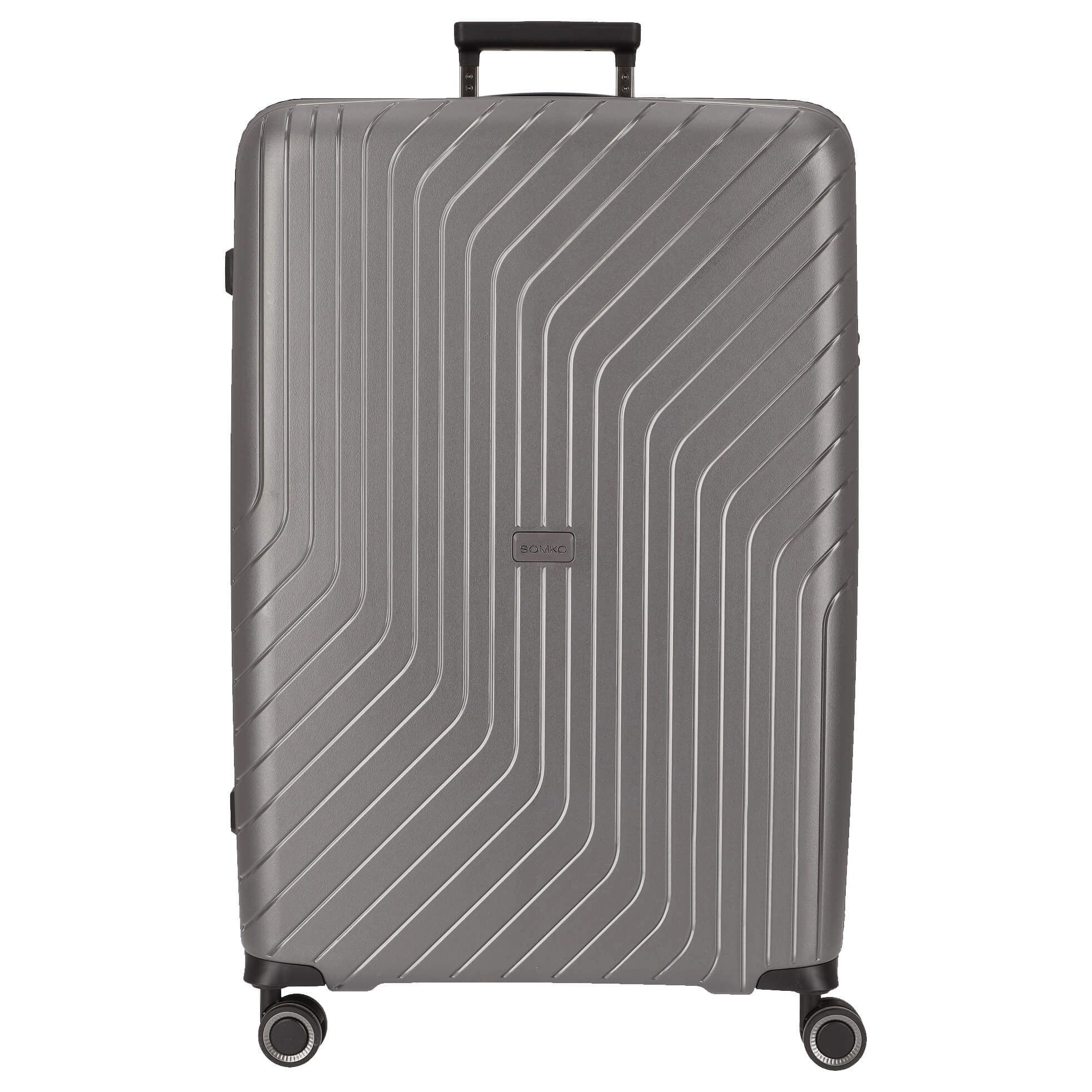 SOMKO Koffer Wave - 4-Rollen-Trolley L 77 cm (anthrazit), 4 Rollen