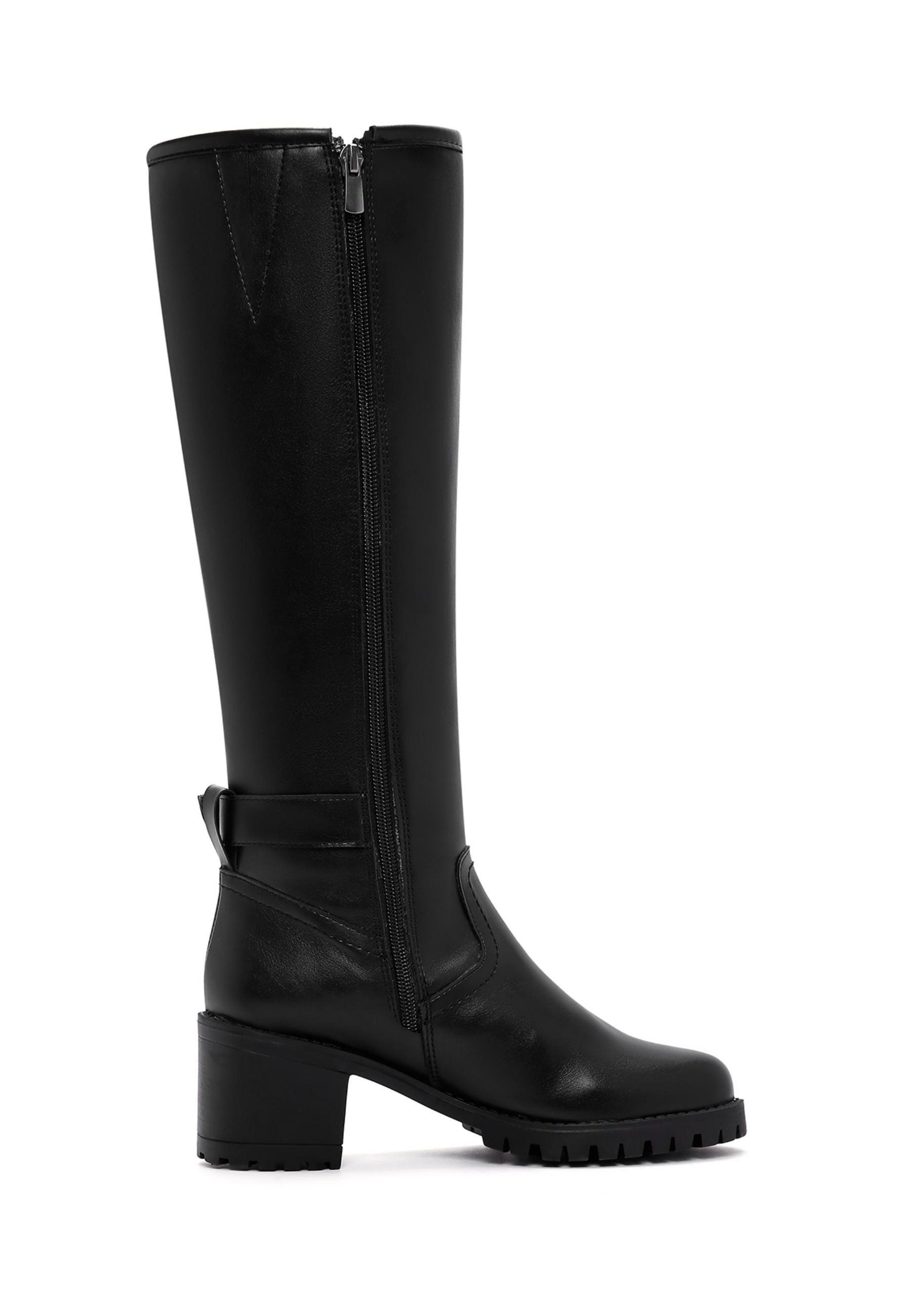 Derimod Absatzstiefel aus Kunstleder Bootsschuh Textilfutter, Thermosohle, Absatz 3,5 cm