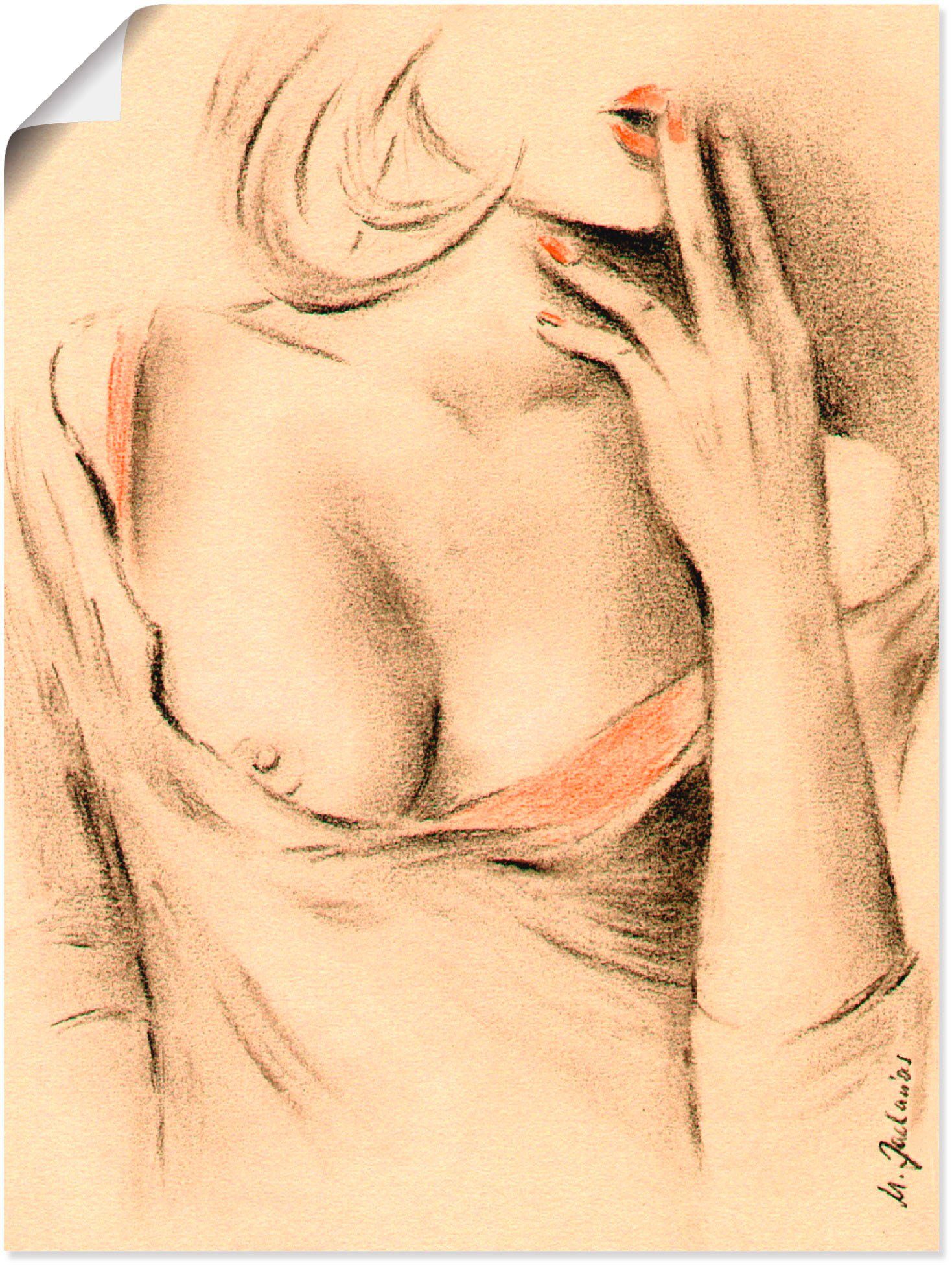 Moderne, Leinwandbild, Wandaufkleber Alubild, der versch. Frau in Aphrodite Größen (1 Poster Wandbild Artland als oder St),