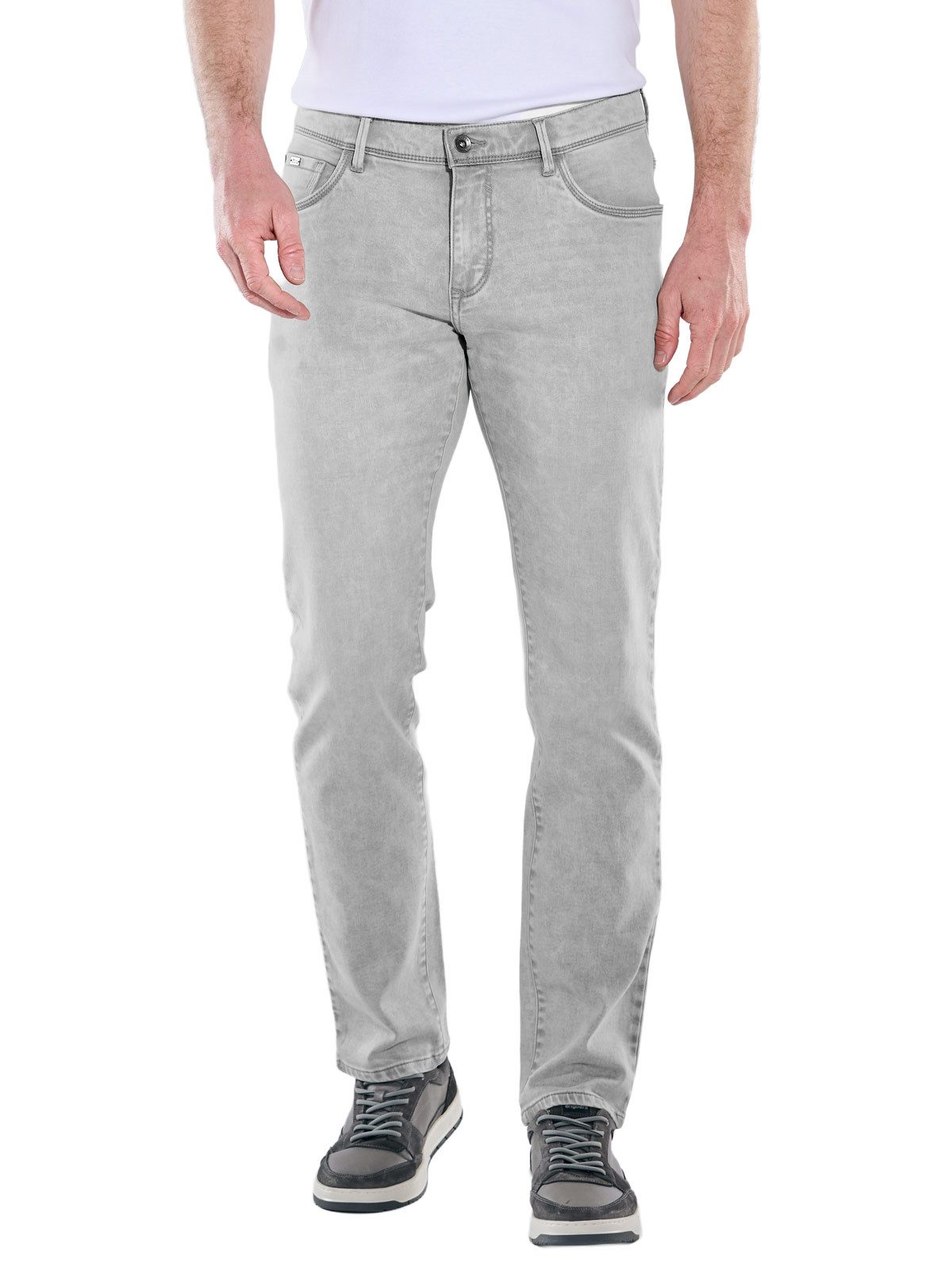 Engbers Stretch-Jeans Herren Jeans 5-Pocket Superstretch, Hellgrau günstig online kaufen