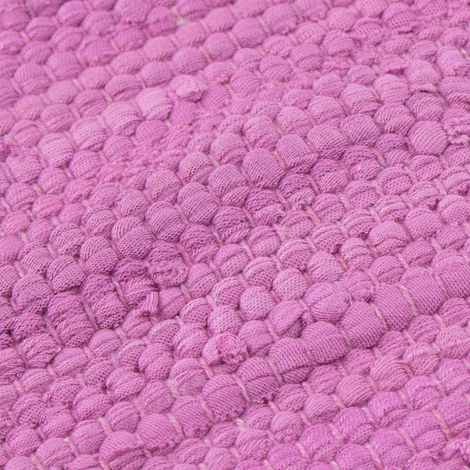 Wohnzimmer Teppich violett Flachweb-Baumwollteppich Höhe: TaraCarpet, Amrum Fleckerl beere rechteckig, mm, Schlafzimmer uni, Küche 5 Flickenteppich 040x060