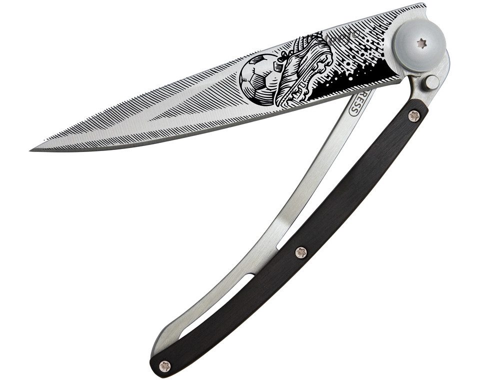 Deejo Taschenmesser ? ultraleichtes Klappmesser 37g ? Edelstahl ? Messer mit Holzgriff