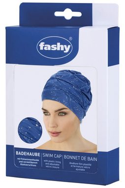 Fashy Badekappe Fashy - Badehaube Badekappe Damen Blau Silber Innenhaube Abdichtung